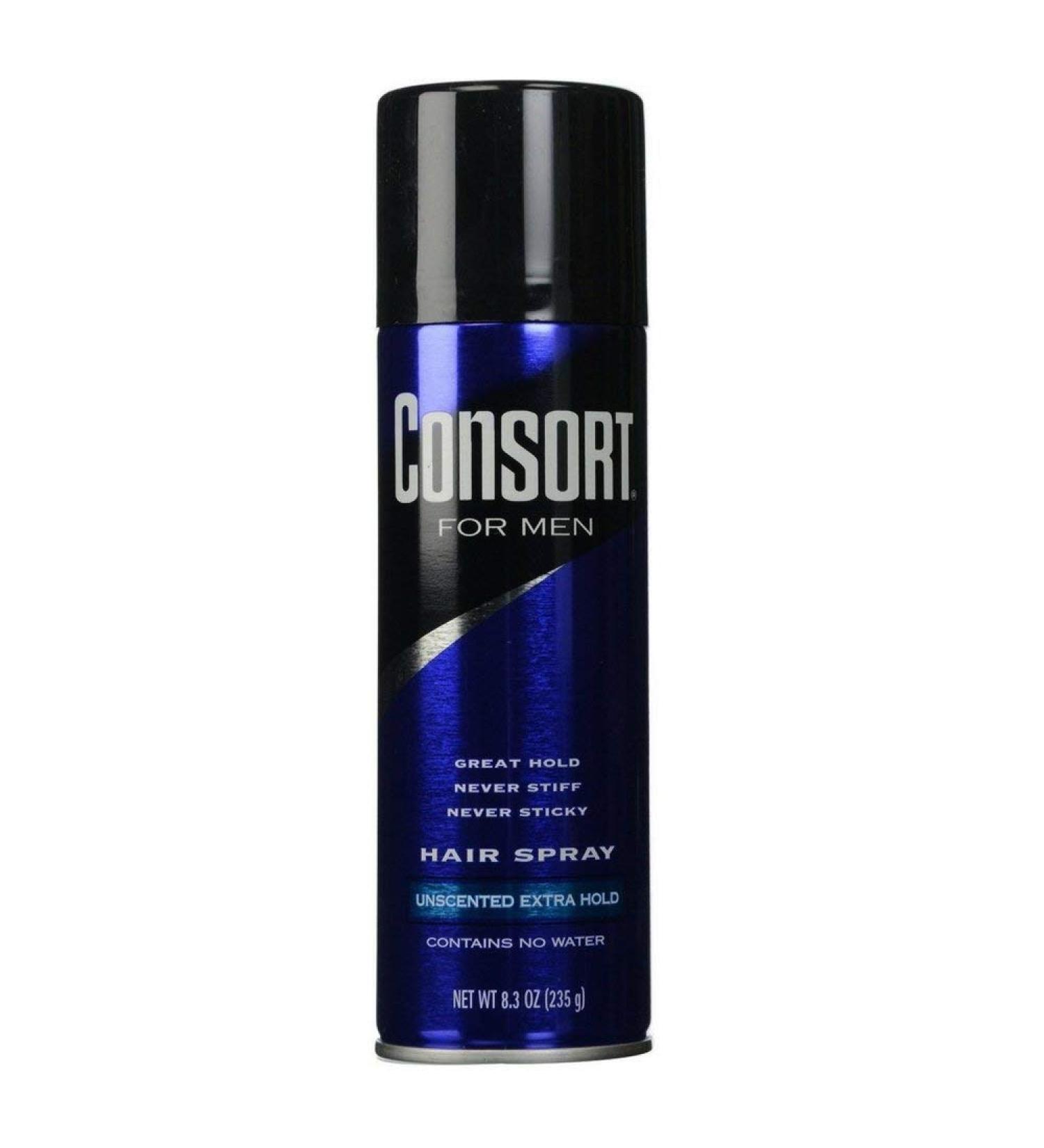 Consort For Men Hair Spray Unscented Extra Hold 8.30 oz (Pack of 4)