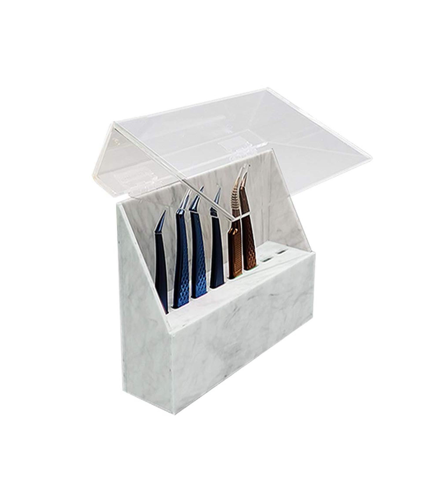 8 Holes Acrylic Tweezers Holder with Dust Cover - Durable Eyelash Extension Tools Organizer - Buy Online on SooperMarket.com