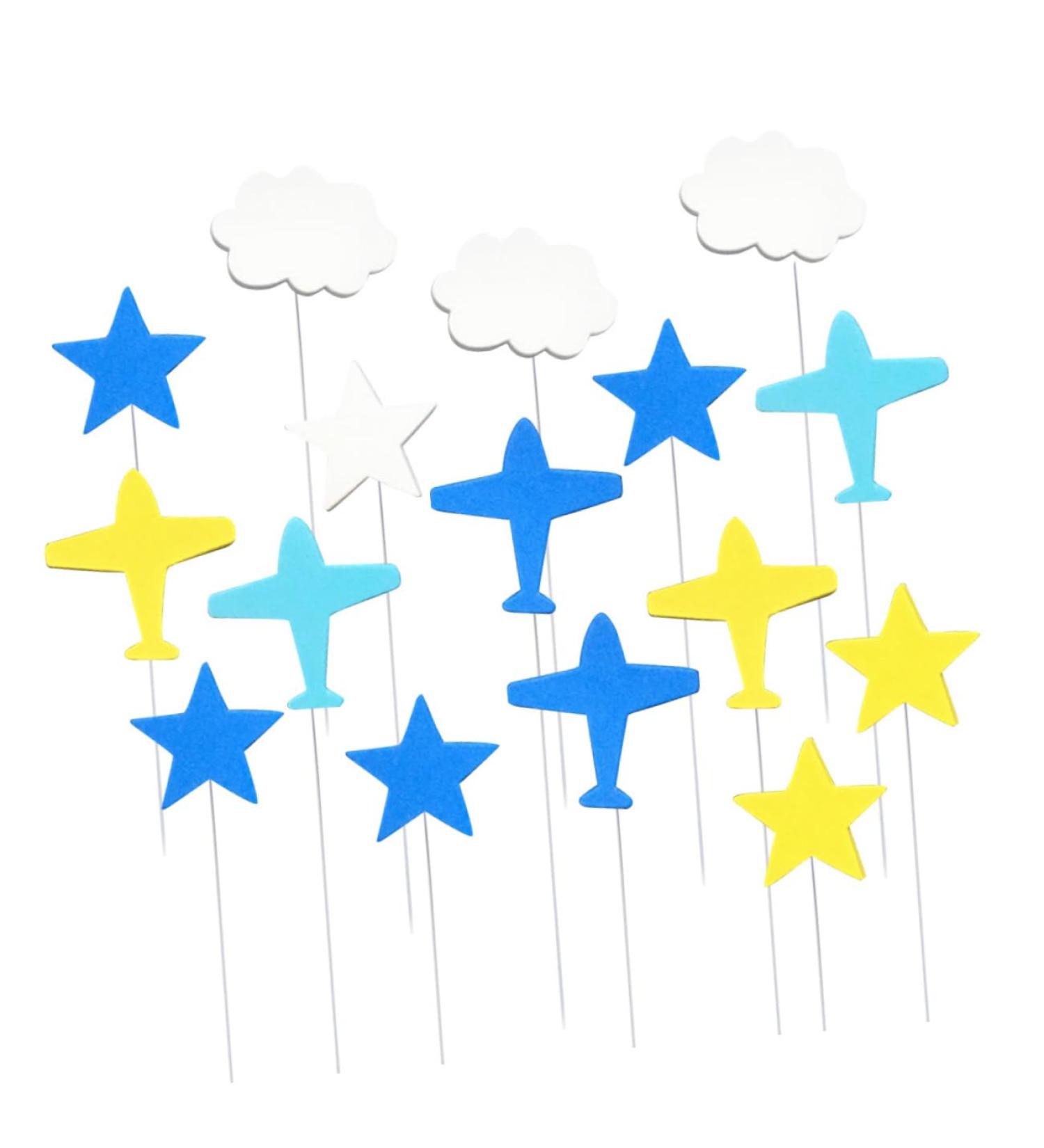 OFFSCH 16pcs Wedding Cake Decorations Cake Decorating Supplies Airplane Cupcake Toppers Cloud Cake Decorations Cupcakes Plane Cake Toppers Iron Wire Cake Picks Cloud Cupcake Toppers Flag - Buy Online on SooperMarket.com