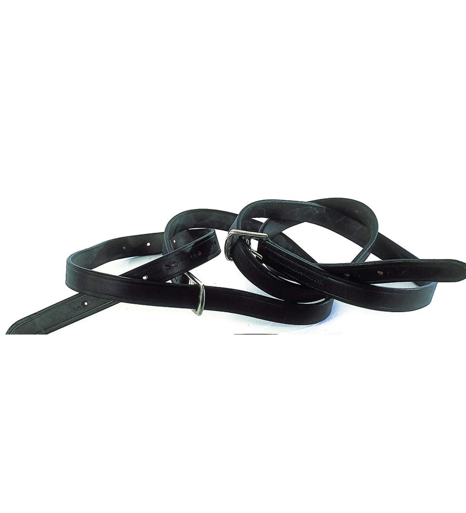 Stirrup Leathers 1" Wide x 48" Length - Black Brown Leathers - Numbered Holes (Black)