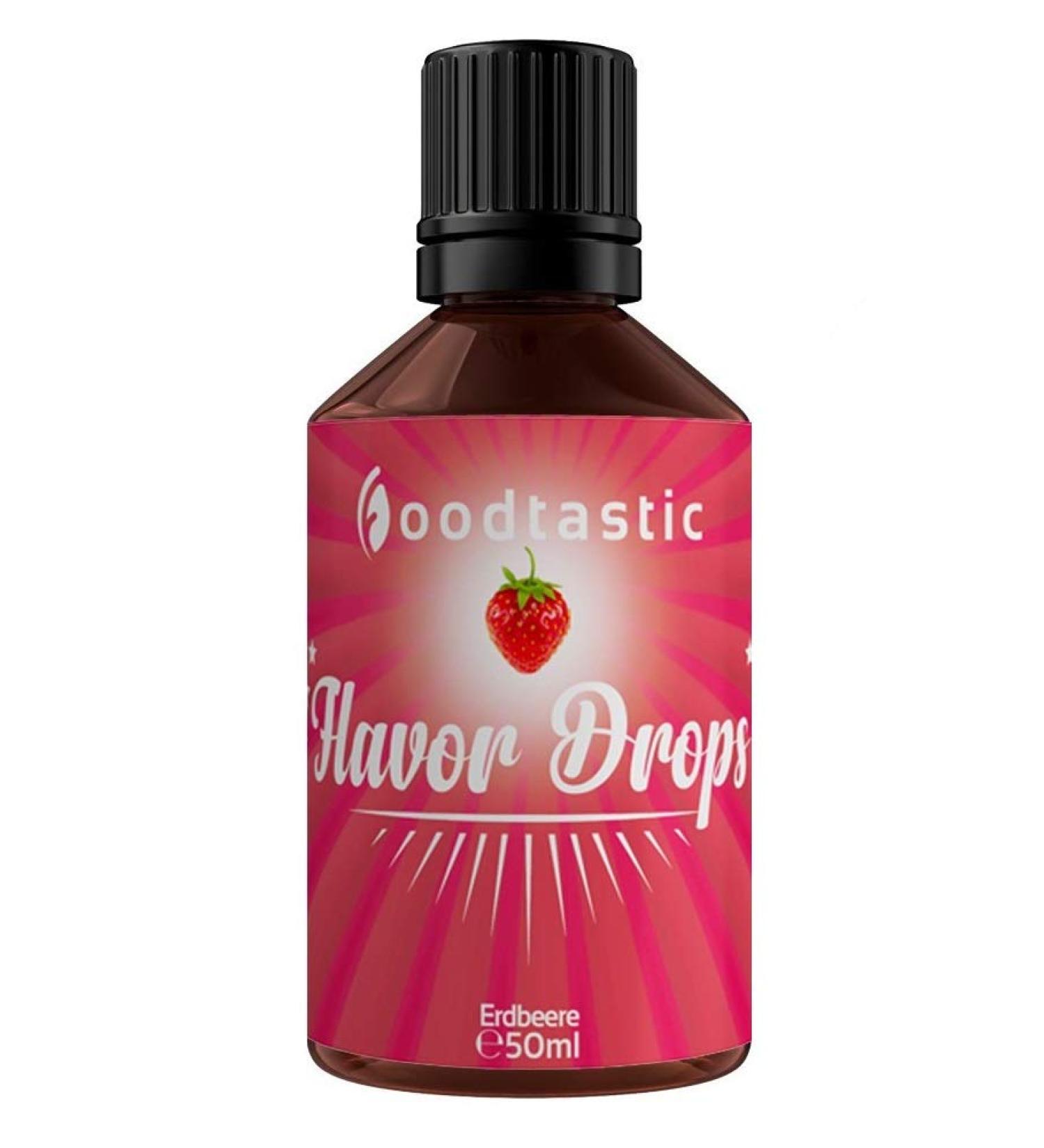 Foodtastic flavor drops strawberry 50ml |Flavrops aroma drop |Calorie -free Sweet i without sugar |Food aroma flavor drops flave drops drops of taste