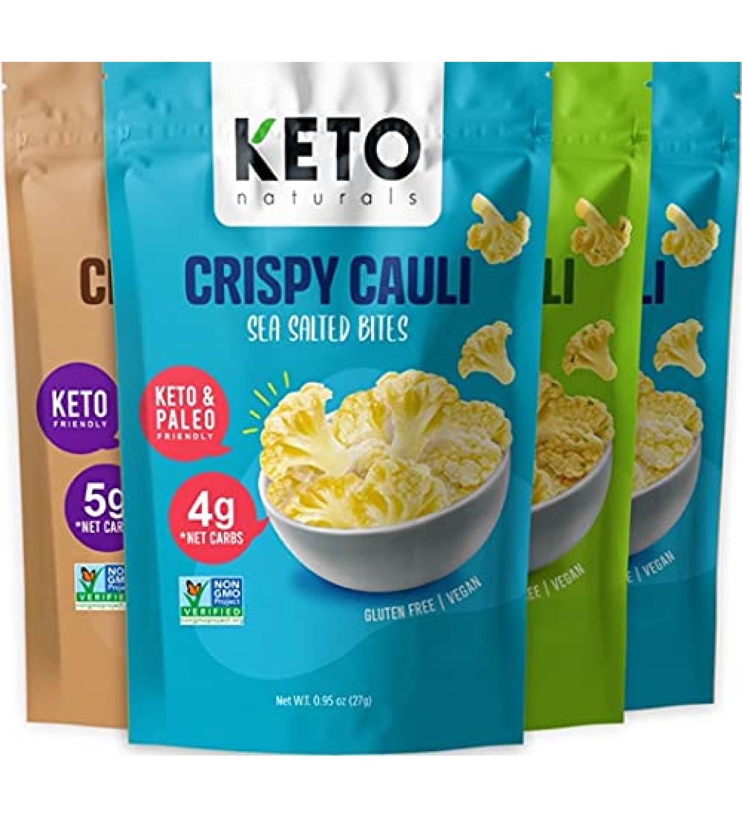 Keto Cauliflower Chips Variety Pack - Healthy Vegetable Snacks, Gluten-Free, Paleo, Vegan - 4 Pack of Cauliflower Thins for Ketogenic Diet - Buy Online on SooperMarket.com