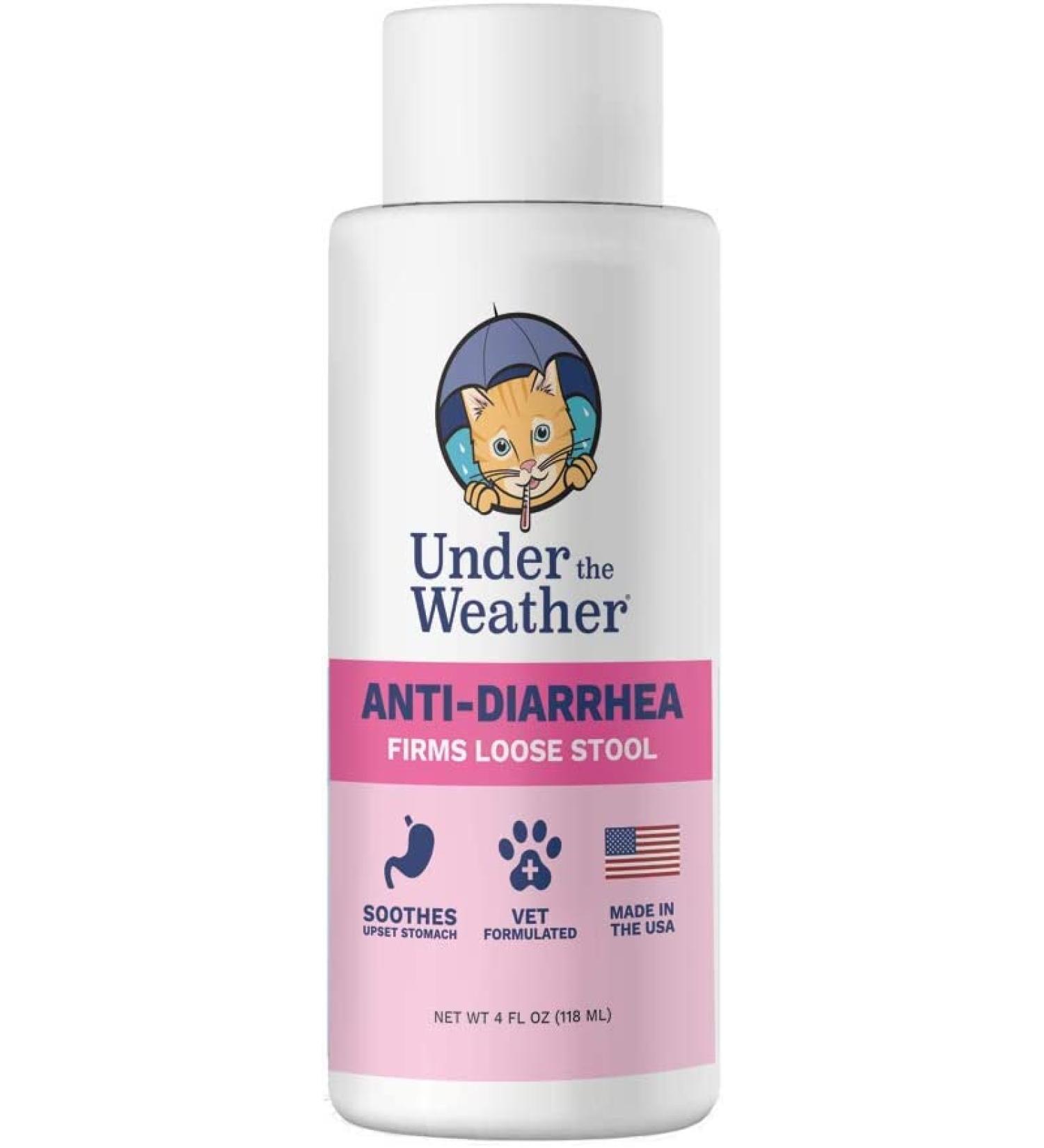 Under the Weather Anti-Diarrhea Liquid for Cats - Relief from Upset Stomach and Diarrhea - 4 oz Bottle - Buy Online on SooperMarket.com