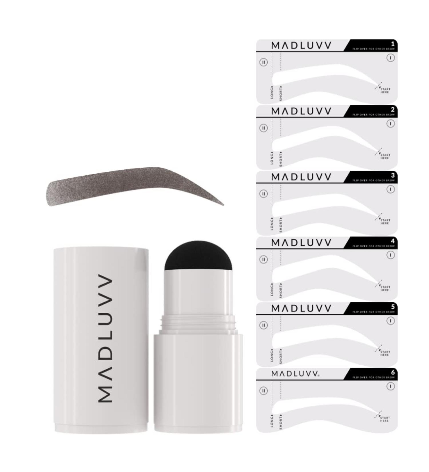 MADLUVV Eyebrow Stamp Stencil Kit - Dark Brown | 1-Step Brow Stamp + Shaping Set - Buy Online on SooperMarket.com