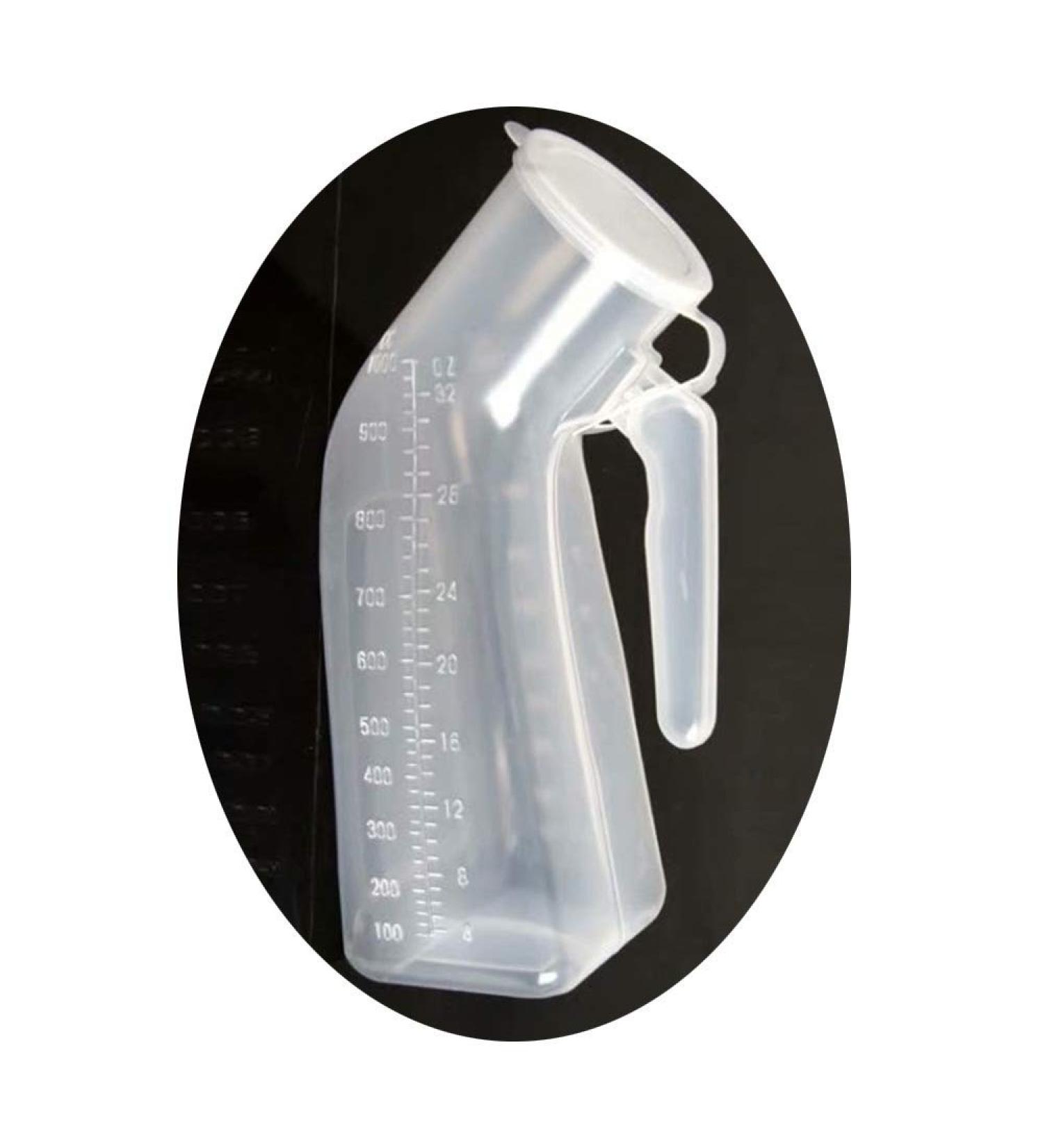 Mobile Toilet Potty Pee Urine Bottle Urinal Portable Men's Transparent Plastic Material 1000Ml Capacity - Buy Online on SooperMarket.com