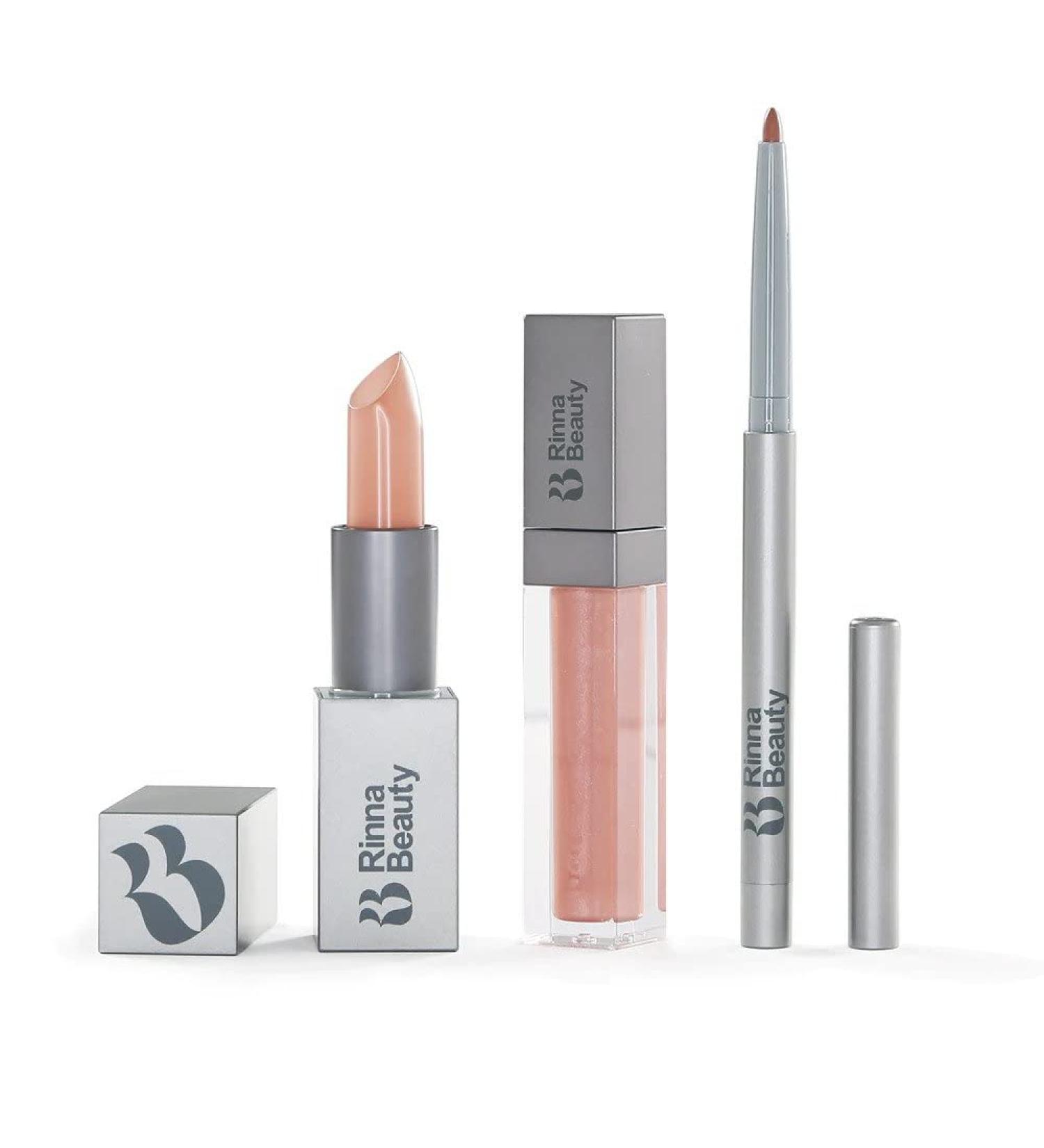 Rinna Beauty Icon Lip Kit - Birthday Suit - True Nude Vegan Lip Kit with Lipstick, Gloss, and Liner - Long-lasting and Anti-aging Formula - Cruelty-Free - Buy Online on SooperMarket.com