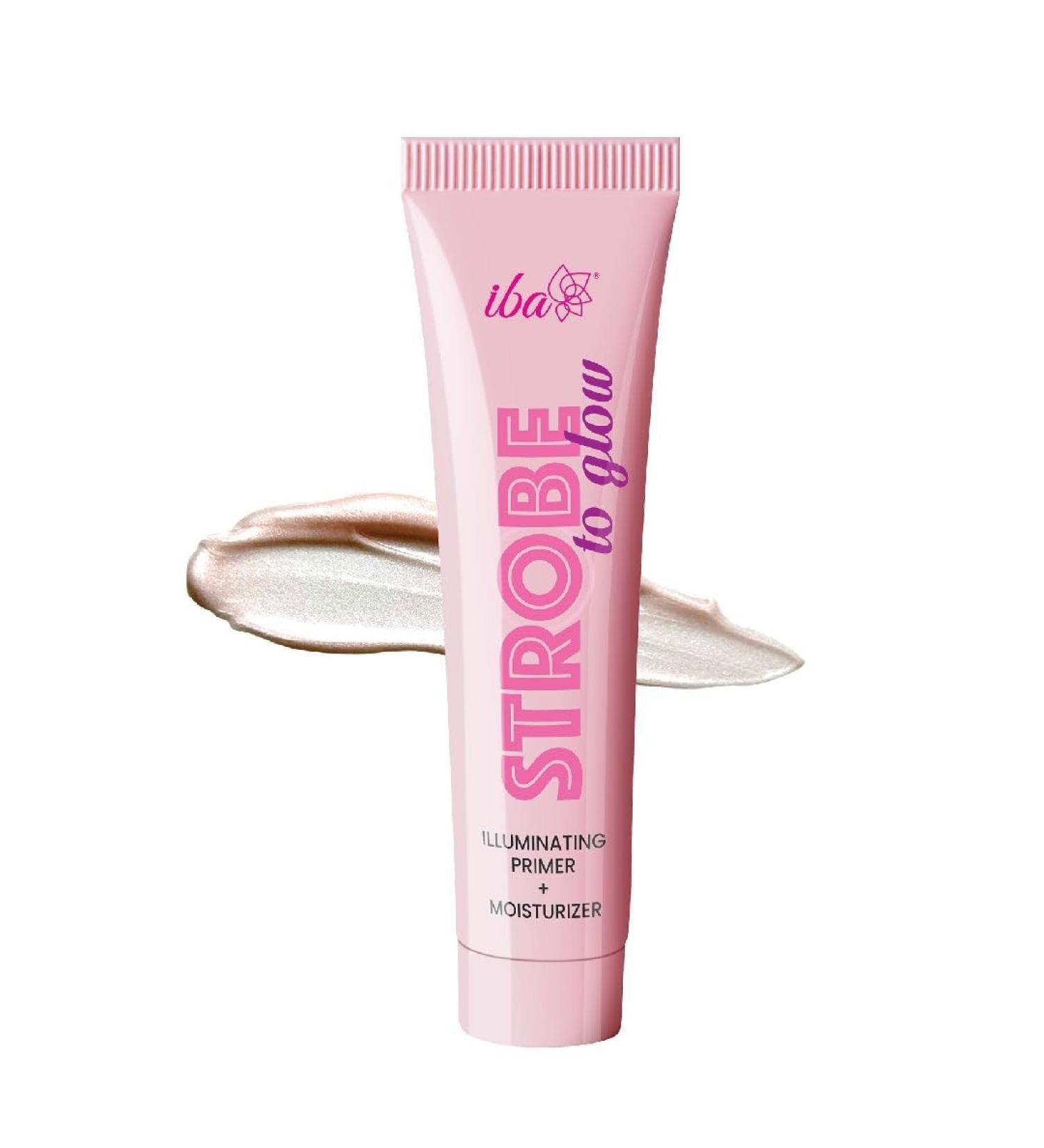 Iba* Strobe to Glow Illuminating Primer + Moisturizer 25gm | Skin Radiance Cream + Highlighter for Face | For Dewy Instant Glow | Boosts Hydration | Enriched Vitamin C | For All Skin Types | Halal Certified & Vegan Makeup - Buy Online on SooperMarket.com