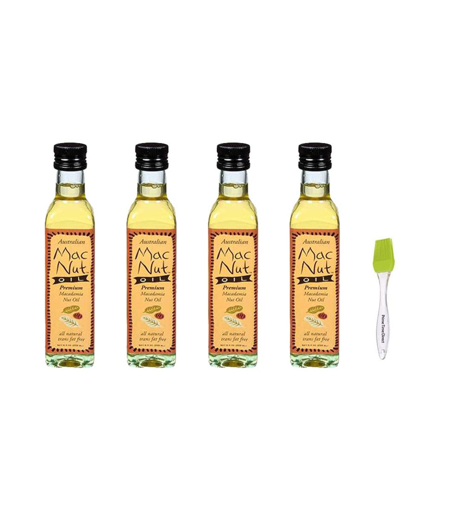 MacNut Oil 8.5 oz (4 pack) Bundle with PrimeTime Direct Basting Brush - Macadamia Nut Oil for Cooking | PTD Sealed Bag - Buy Online on SooperMarket.com