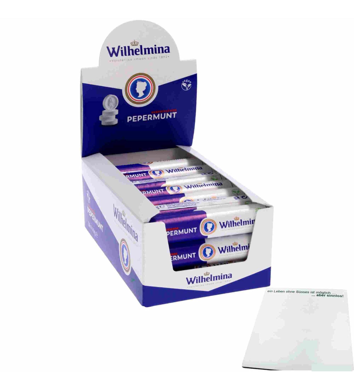 Wilhelmina Pepermunt Pastilles (24x40g roll of peppermint pastilles) + usy block