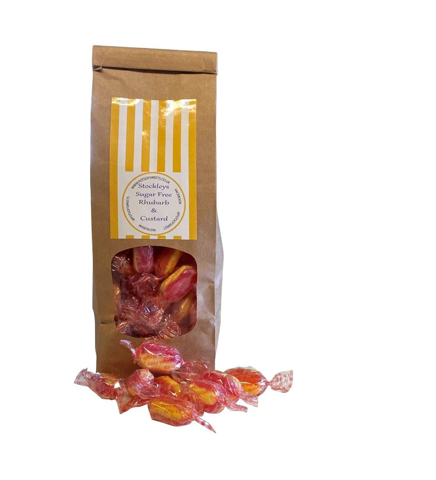 300g Bag of Stockleys Sugar Free Rhubarb and Custard
