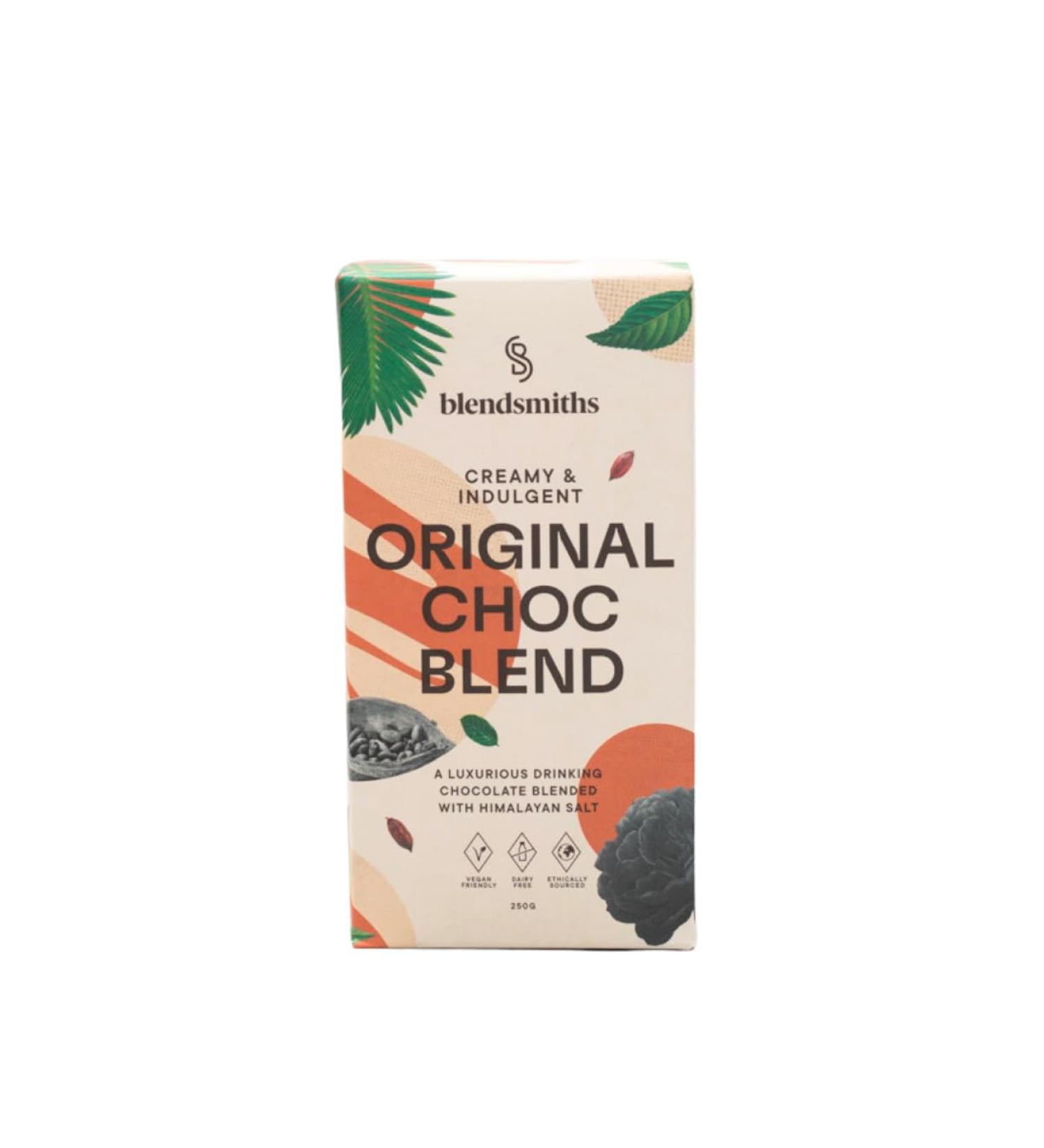 BLENDSMITHS | Original Hot Chocolate Blend | Velvety Ivory Coast Cocoa Drinking Chocolate | 250g Box - 11 servings Chocolate 250g Bag