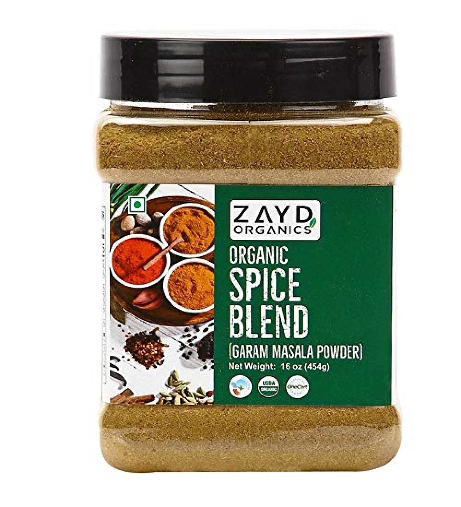 Zayd Organics Garam Masala Powder 16oz - USDA Organic Indian 11-Spice Blend - Buy Online on SooperMarket.com