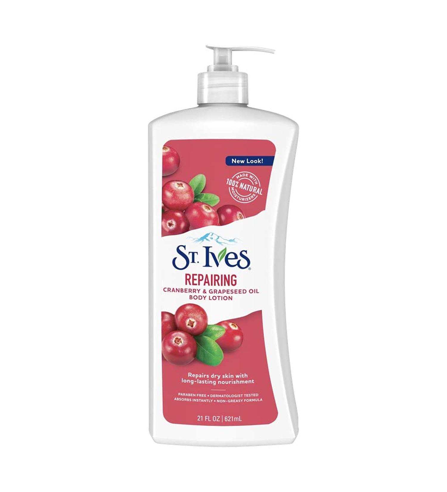 St. Ives Repairing Body Lotion Cranberry and Grapeseed Oil 21 oz - Hydrating Skin Moisturizer (Single Pack) - Buy Online on SooperMarket.com