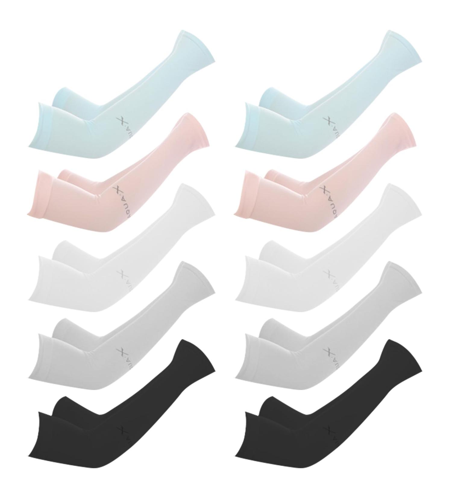 Regerly Long Sleeve Cooling Arm Covers - UV Protection 6 Pairs for Outdoor Sports Running & Cycling - Buy Online on SooperMarket.com