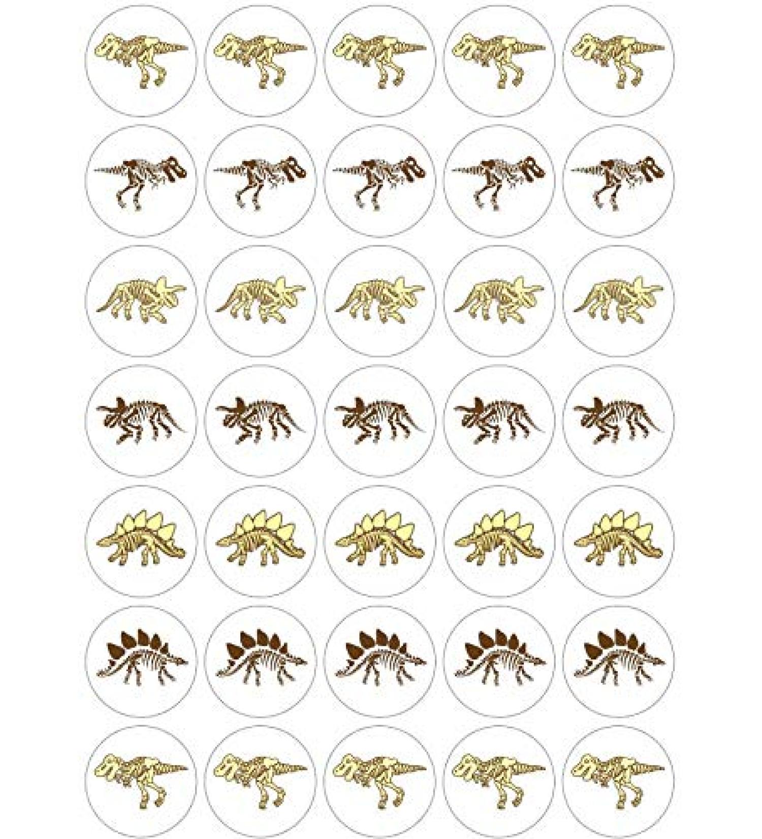 35 x Pre Cut Dinosaur Bones Cake Cupcake Toppers/Decorations Edible Wafer Paper - Buy Online on SooperMarket.com