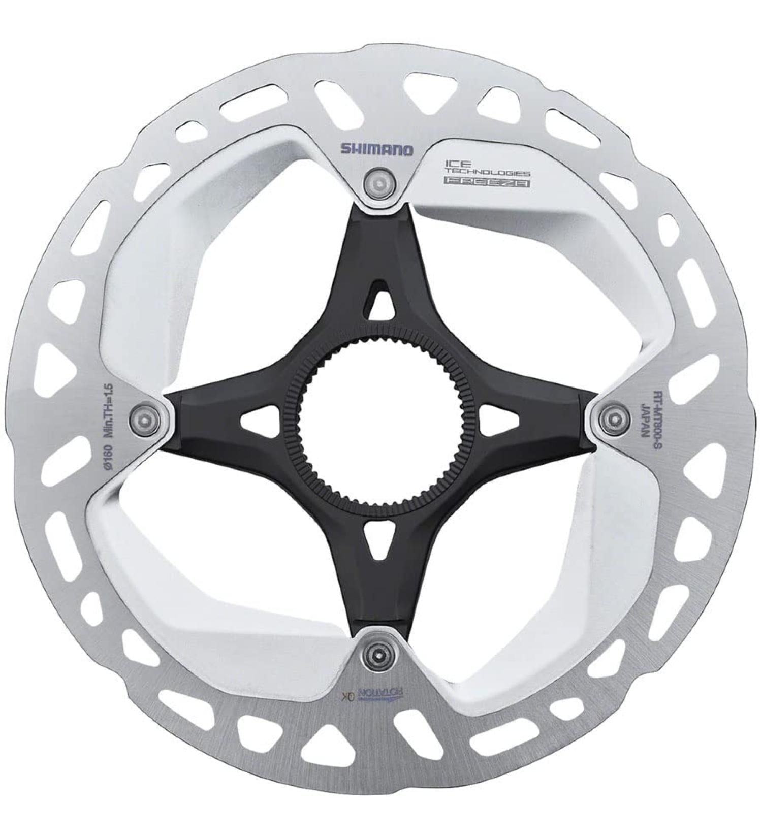 Shimano RT-MT800-S Disc Rotor - 160mm, Center-Lock, Silver/Black