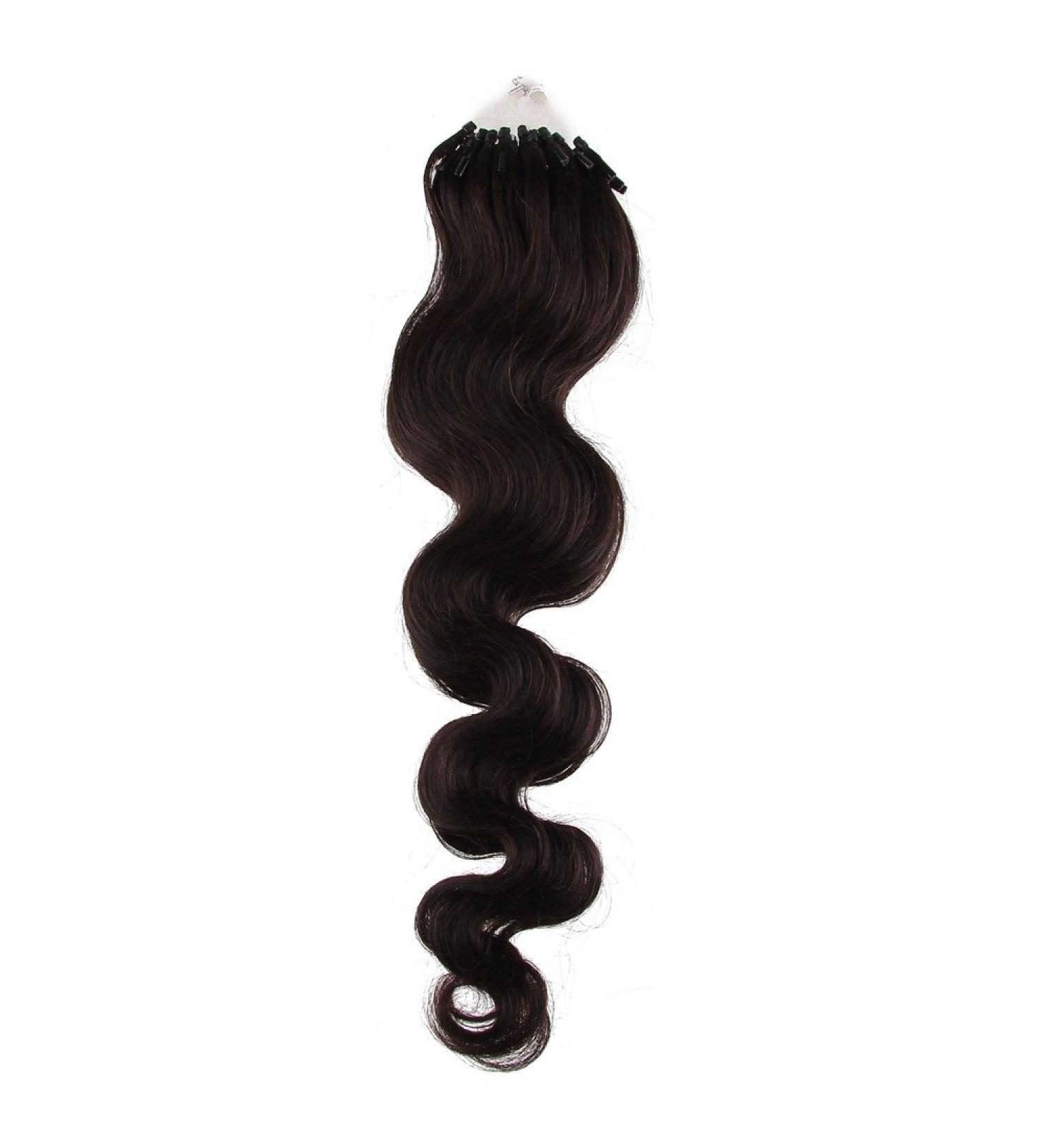 Beauty7 - 50 Pcs Curly Microring Extensions | 24 #1B Black Brown | Real Remy Hair Body Wave - International Shipping Available - Buy Online on SooperMarket.com
