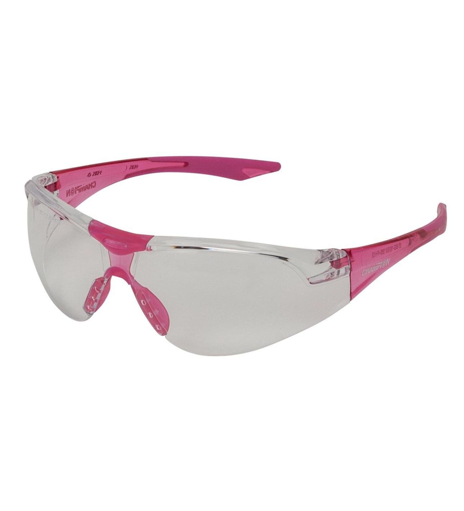 Champion Traps and Targets Shooting Glasses Youth Clear Glasses - Pink Temples(Ballistic)