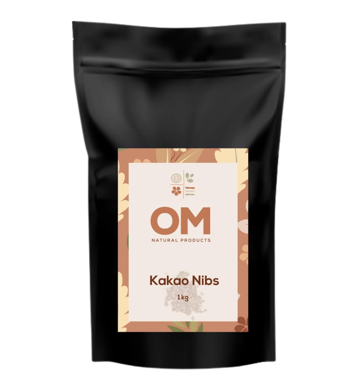 OM Cocoa Nibs - 100% Natural Chocolate Essence | Vegan & Sugar-Free | Gift from Pachamama | Peruvian Amazon - 1 kg - Buy Online on SooperMarket.com