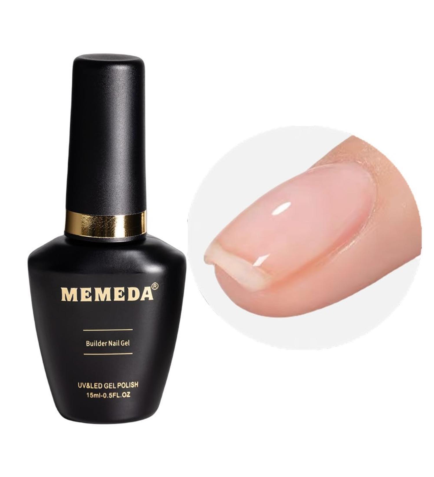 MEMEDA Builder Nail Gel - 7-in-1 Clear Nail Strengthener & Glue for Acrylic Nails | UV & LED Cured 15ML - Professional Quick Extension Nail Gel - Buy Online on SooperMarket.com
