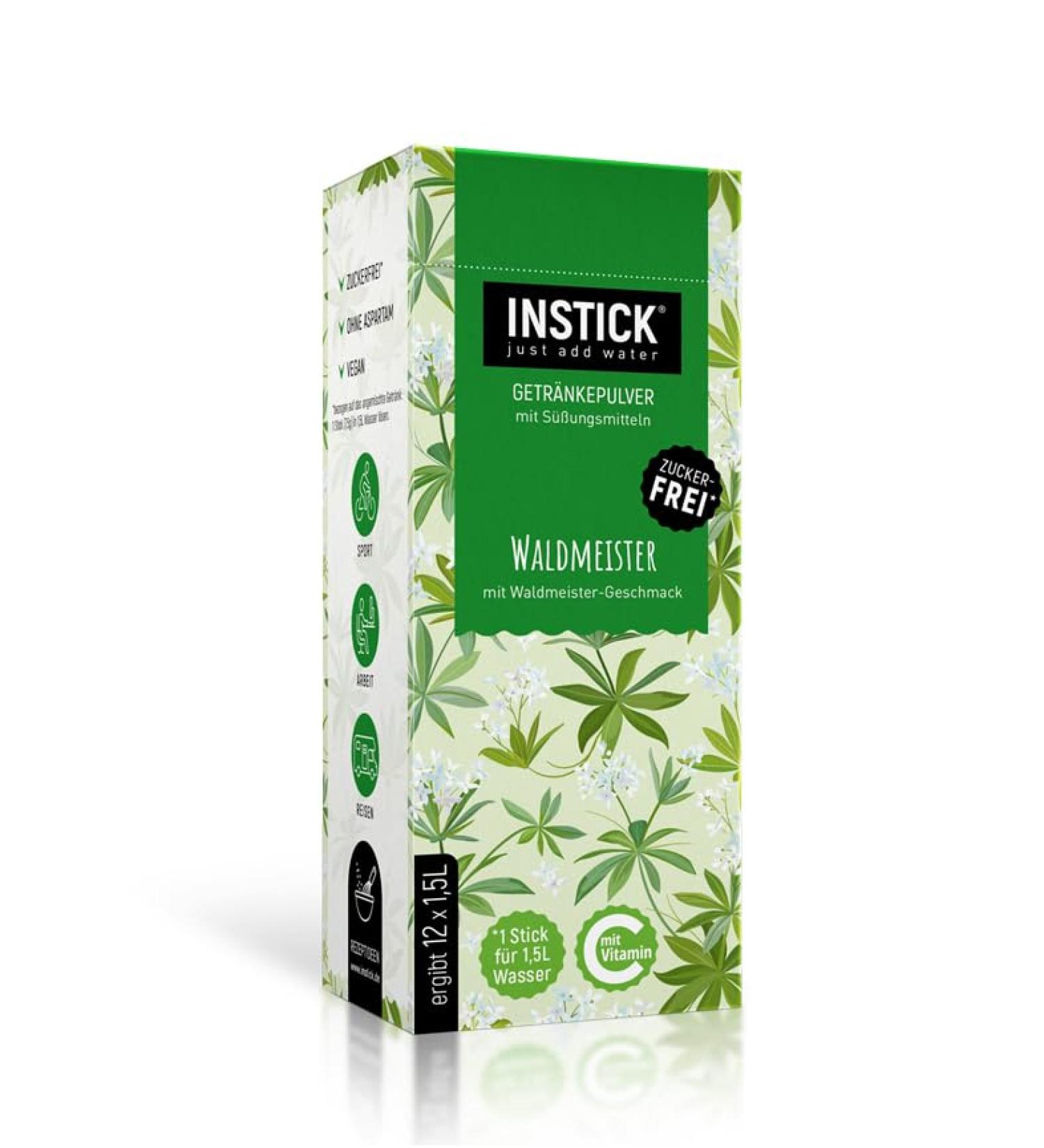 Intick Sugar-Free Instant Drink - Woodruff | Vegan Low-Calorie Beverage Powder | 12 x 1.5L Pack with Vitamin C - Buy Online on SooperMarket.com