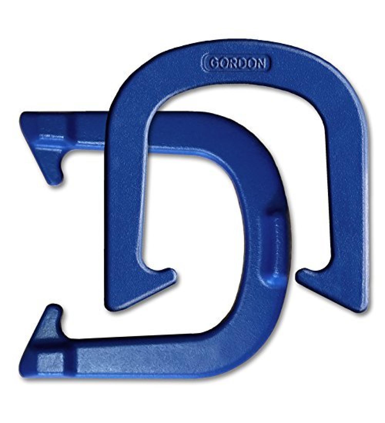 Gordon Professional Pitching Horseshoes - Blue Finish - NHPA Sanctioned for Tournament Play - Drop Forged Construction - One Pair (2 Shoes) - Medium Weight