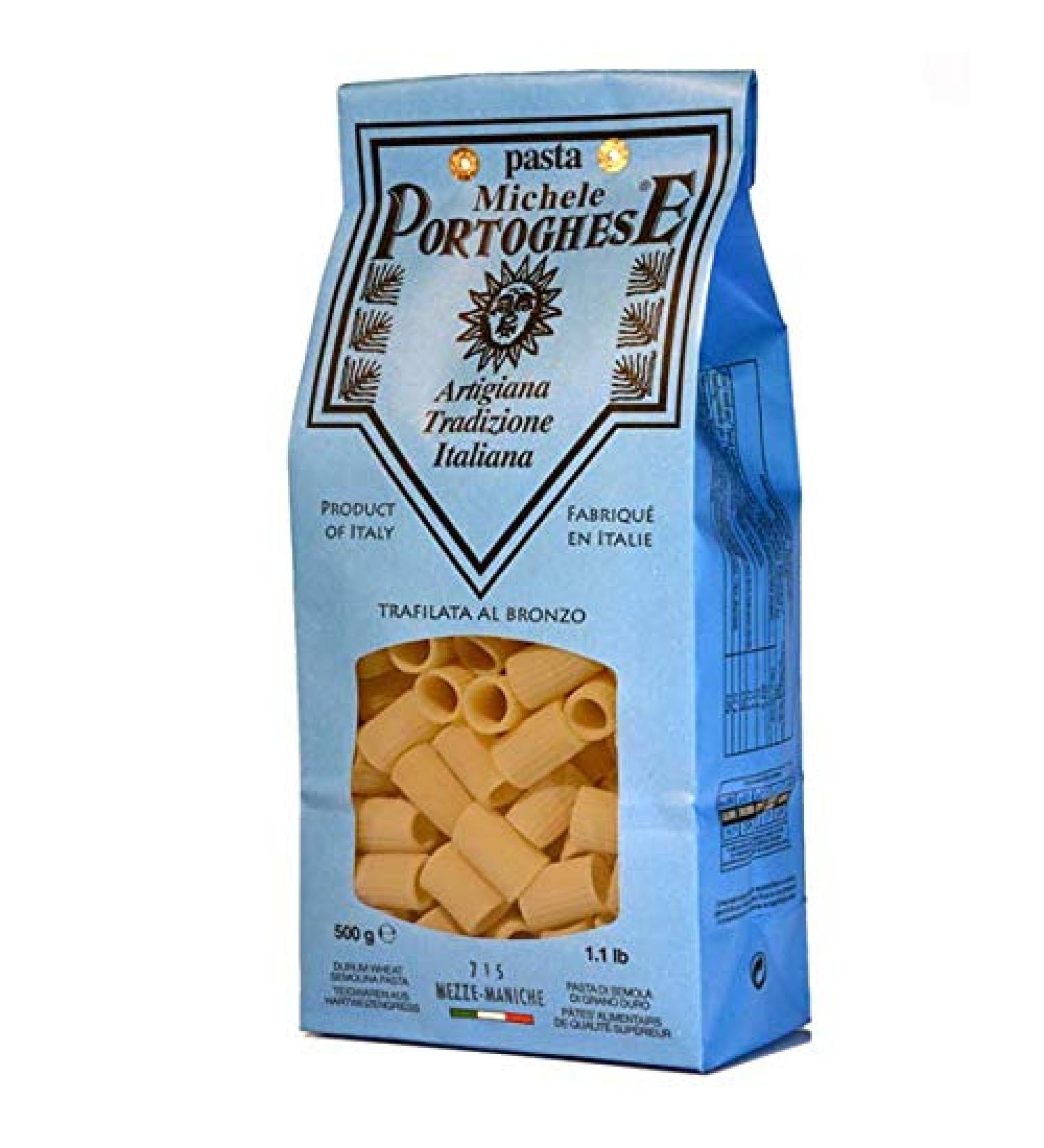 Michele Portoghese Mezze Maniche pasta pasta from Italy durum wheat semolina slow drying 500 g