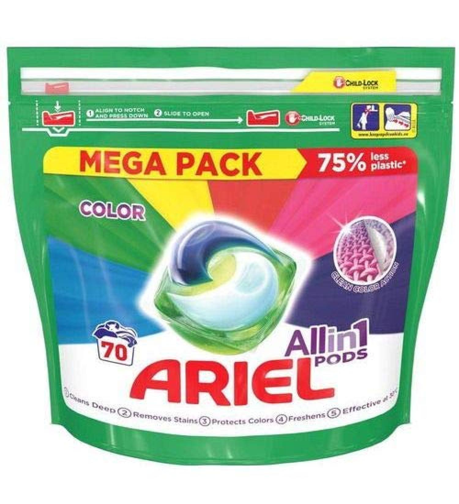 Ariel Colour All-in-1 Washing Detergent Capsules 70-Piece Color Fresh. 70 Count (Pack of 1)