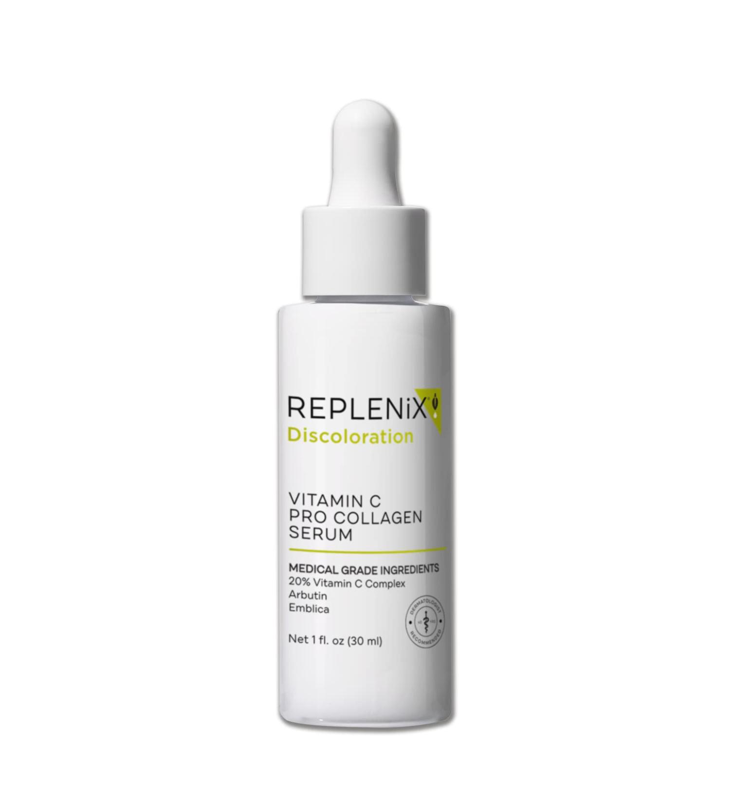 Replenix Vitamin C Pro Collagen Serum | Brightening Treatment for Dark Spots | Reduces Fine Lines & Wrinkles | 1 oz - Buy Online on SooperMarket.com