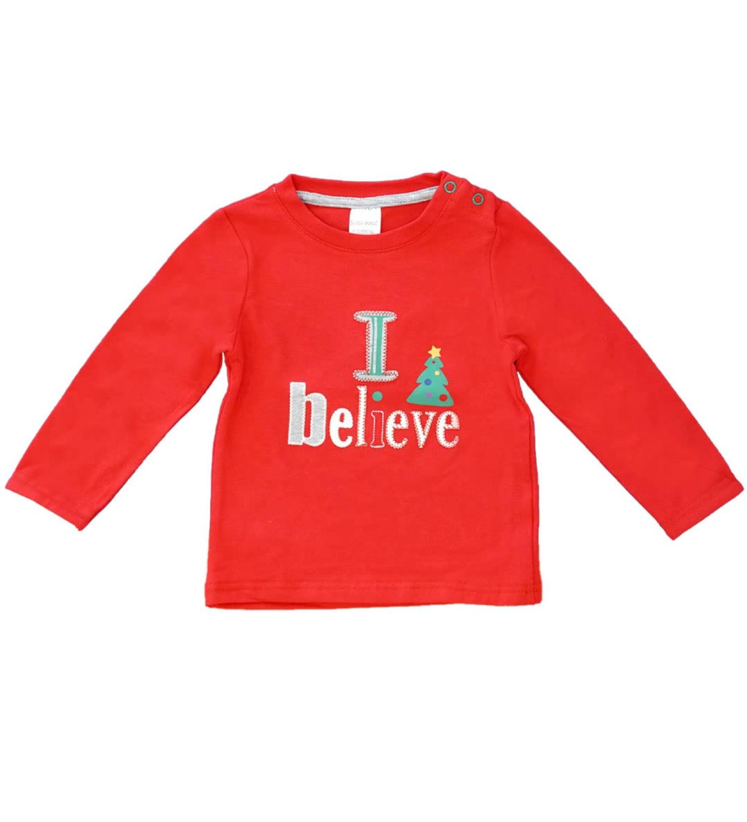 Blade & Rose Christmas Believe Top for Babies & Toddlers | Red | 0-4 Years - Buy Online on SooperMarket.com