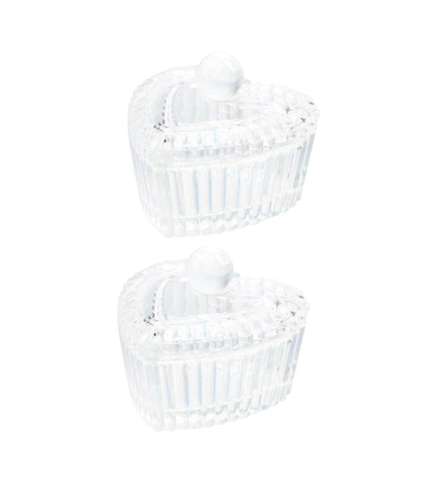 POPETPOP 2pcs Crystal Glass Stained Glass Acrylic Liquid Bowl Nail Tech Accessories Crystal Heart Shape Glassware Jewelry Holder Mini Nail Polish Bowl With Cover Washing up medium Assorted Color - Buy Online on SooperMarket.com