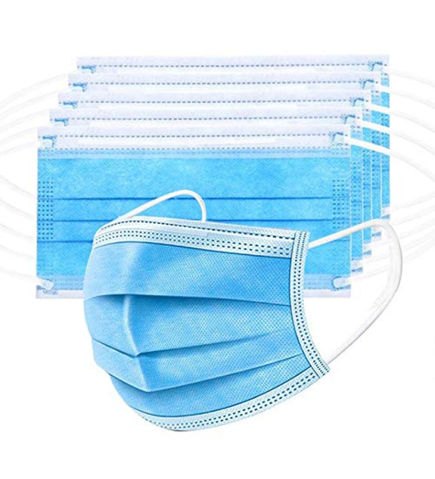 100 Pack Medical Disposable Face Masks for Adults - 3 Layers Safety Protection - Buy Online on SooperMarket.com
