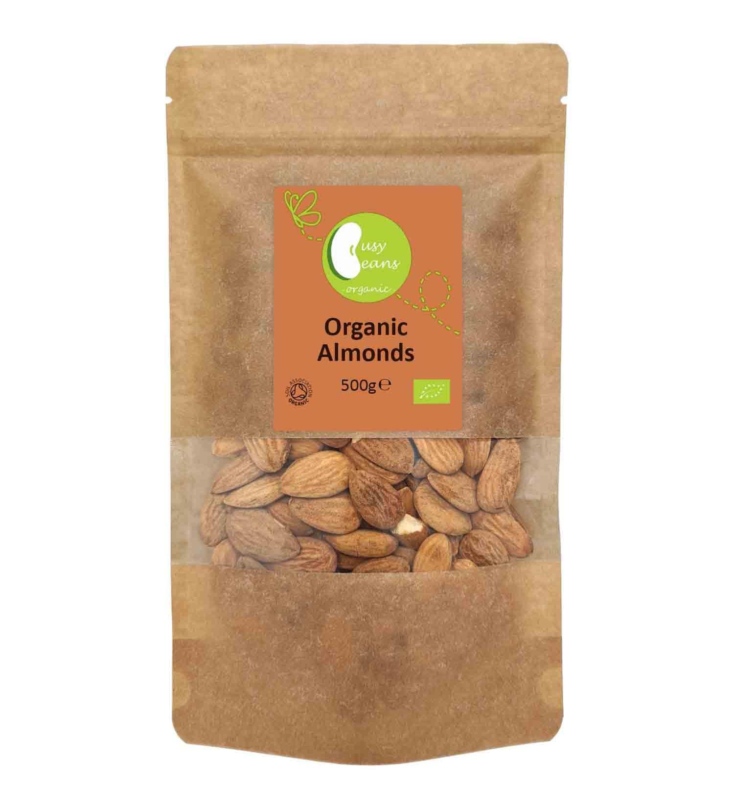 Organic Almonds - Certified Organic - by Busy Beans Organic (500g) - Buy Online on SooperMarket.com