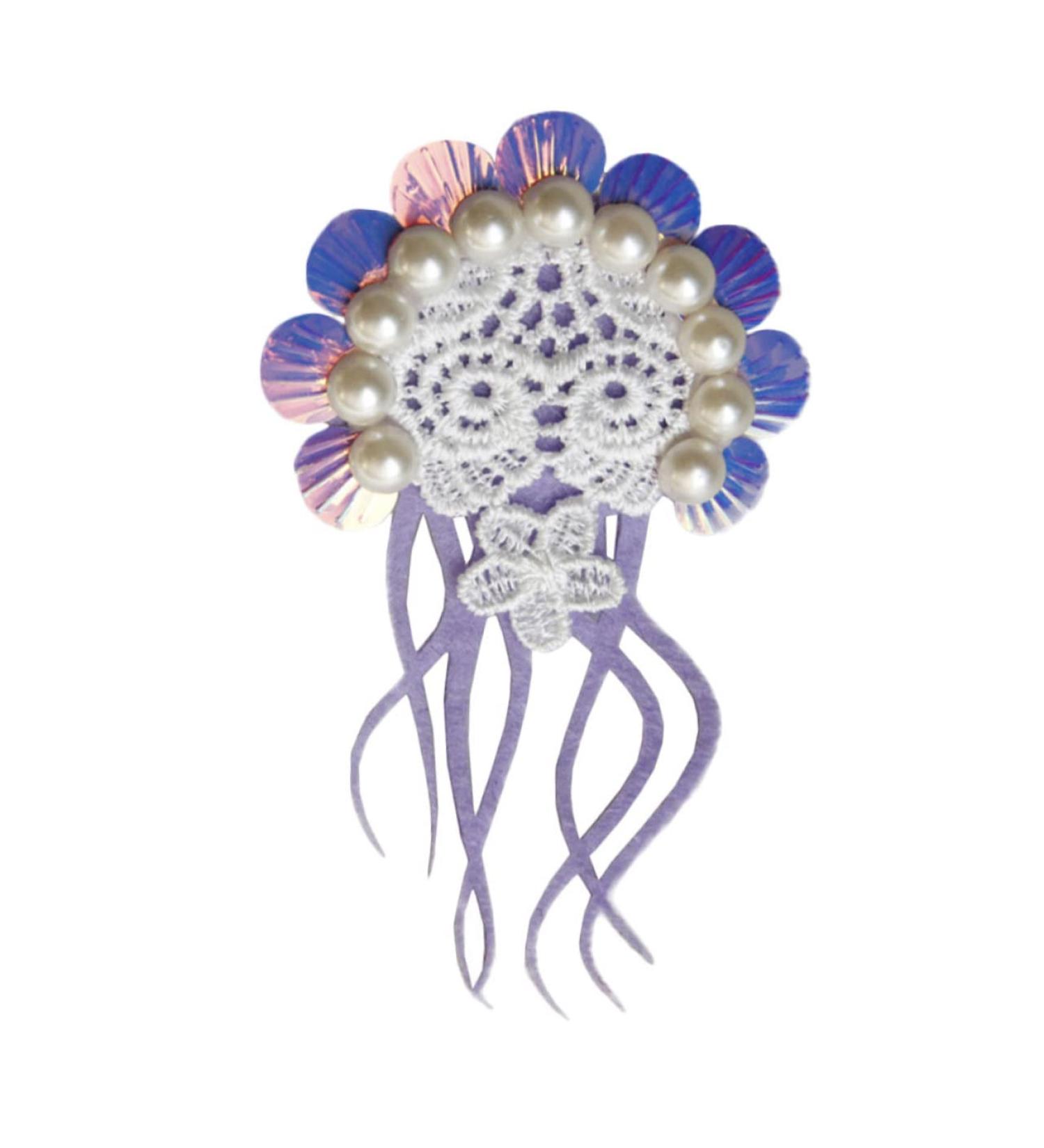 FOMIYES Fake Jellyfish Hair Clip Floral Pearl Hair Clip Pearl Snap Clips Pearl Hair Barrettes Hair Barrettes for Girls Jellyfish Hairpin Purple Vacation Hair Tie Holder Beach Faux Pearls - Buy Online on SooperMarket.com