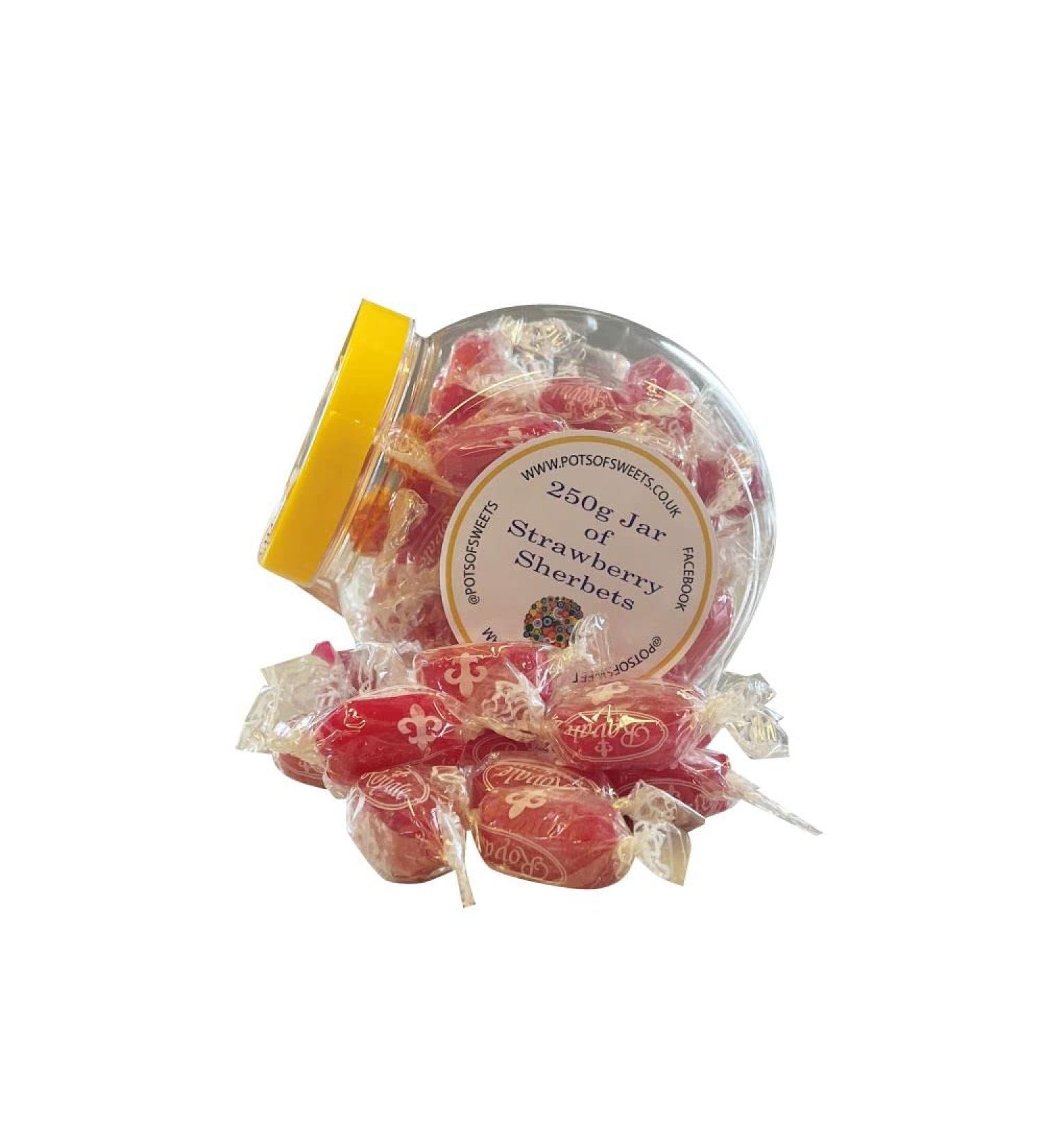 250g Cookie Jar: Individually Wrapped Royale Strawberry Sherbets Sweets - Shop Now! - Buy Online on SooperMarket.com