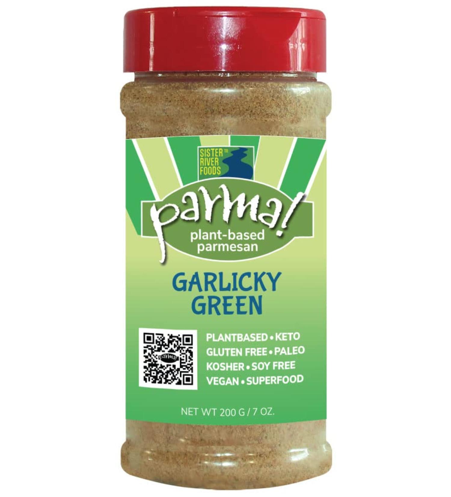 Parma! Vegan Parmesan - Garlicky Green Umami Cheese | Keto, Gluten-Free, Dairy-Free | 7oz Bottle - Buy Online on SooperMarket.com