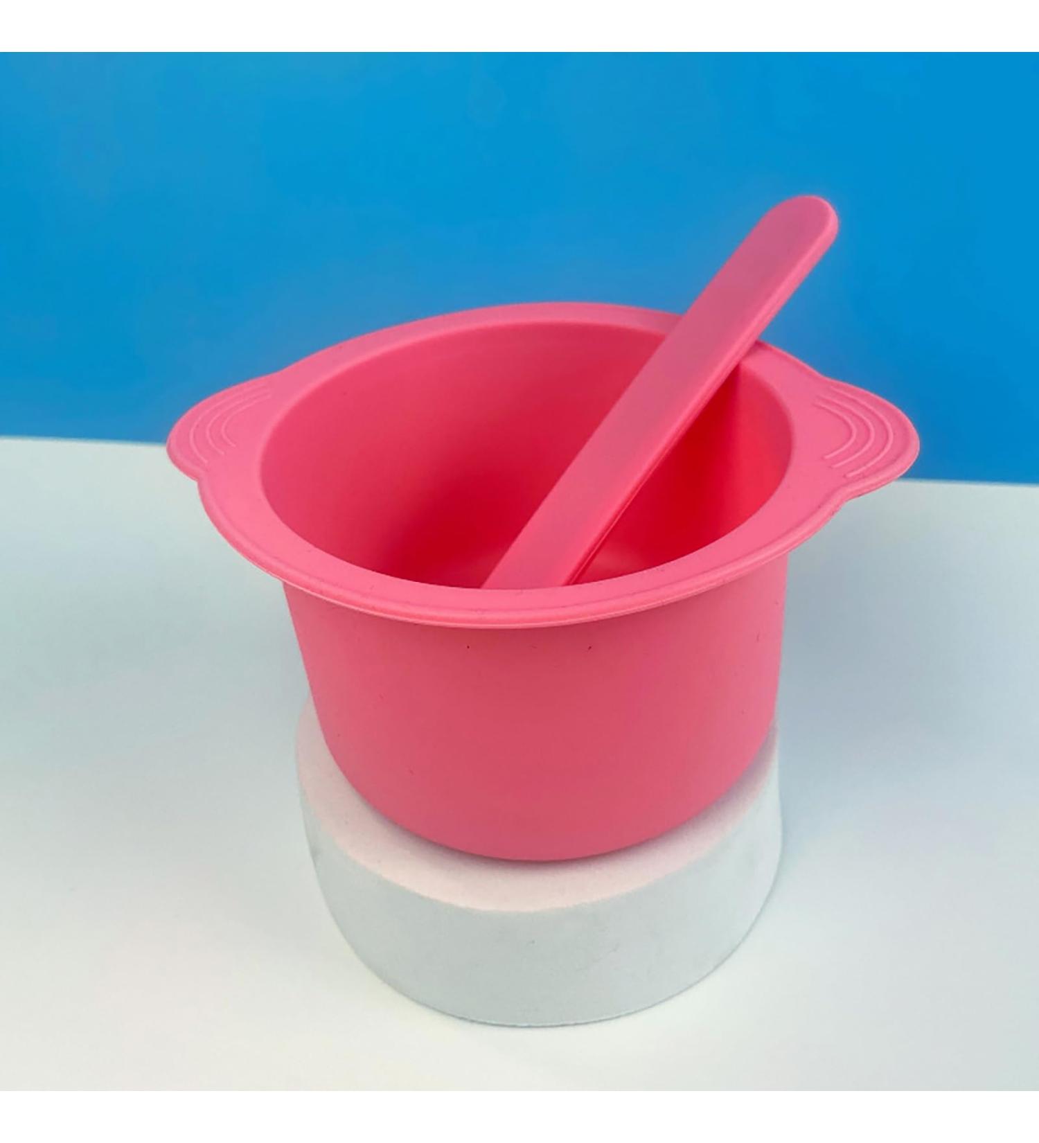 Silicone Wax Warmer Liner Set - Non-Stick Wax Bowl & Spatula Sticks - Perfect for Wax Melters - Pink - Buy Online on SooperMarket.com