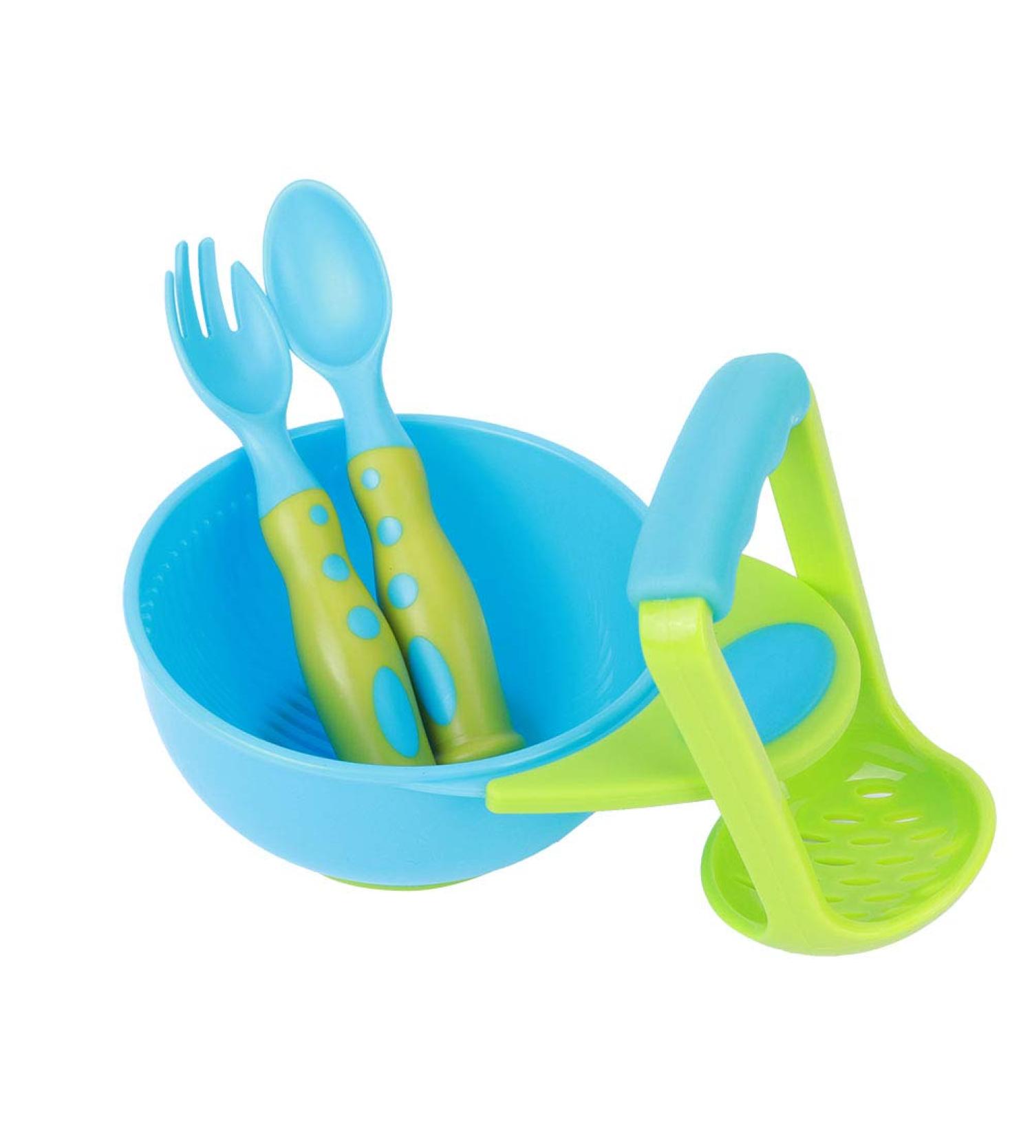 Infant Freshfood Mash Bowl - Food Grade PP Baby Food Masher Bowl - Lightweight Home Feeding Essential (Blue/Green) - Buy Online on SooperMarket.com