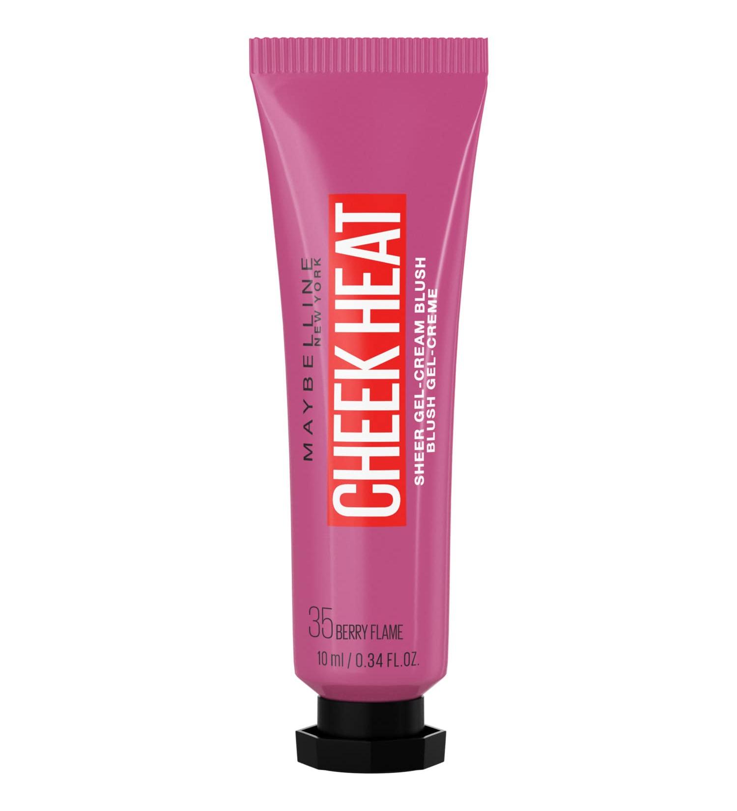 Maybelline New York Cheek Heat Blush No. 35 Berry Flame - Glossy Gel Formula | Water-Based Color Pigments | International Shipping - Buy Online on SooperMarket.com