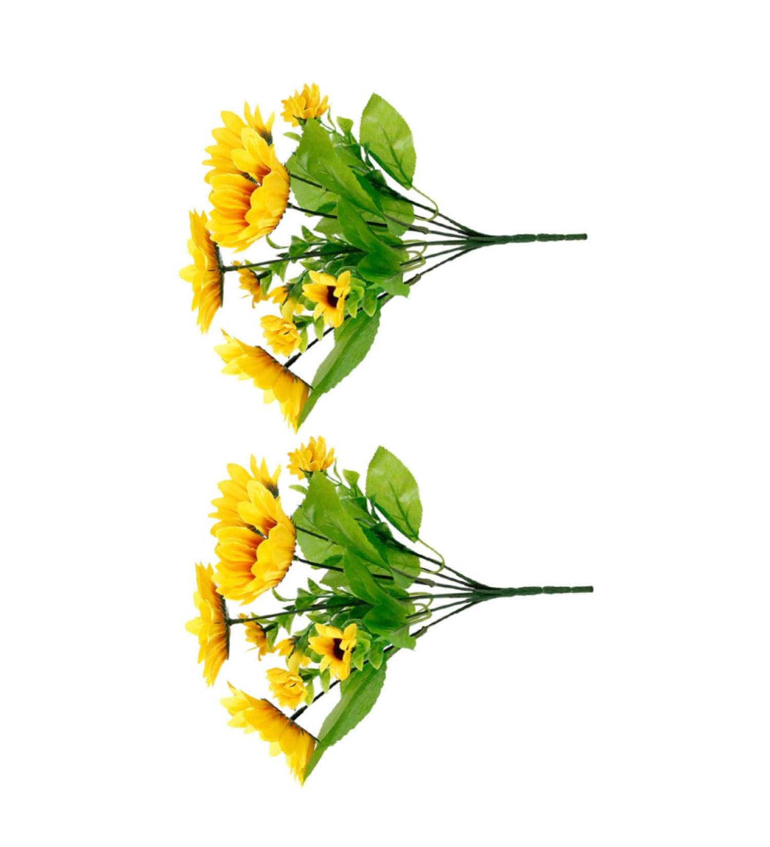 Zerodeko Sunflower Props 2pcs 7 Artificial Flower Bouquet Wedding Bouquet Artificial Flowers Bouquet Artificial Bouquet Decor Flower Arrangement Supplies Sunflower Fake Sunflowers Heads - Buy Online on SooperMarket.com