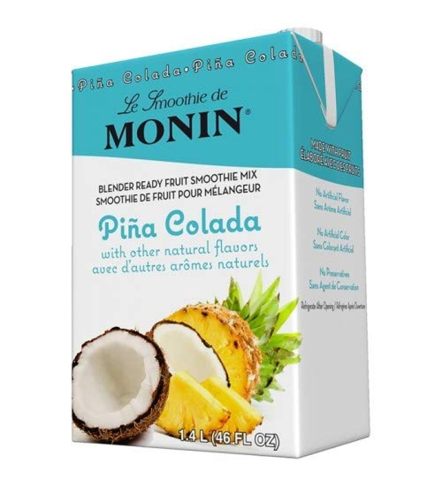 Monin Pina Colada Smoothie Mix (46oz), H-Smoothie, Pina Colada 46 Fl Oz (Pack of 1)