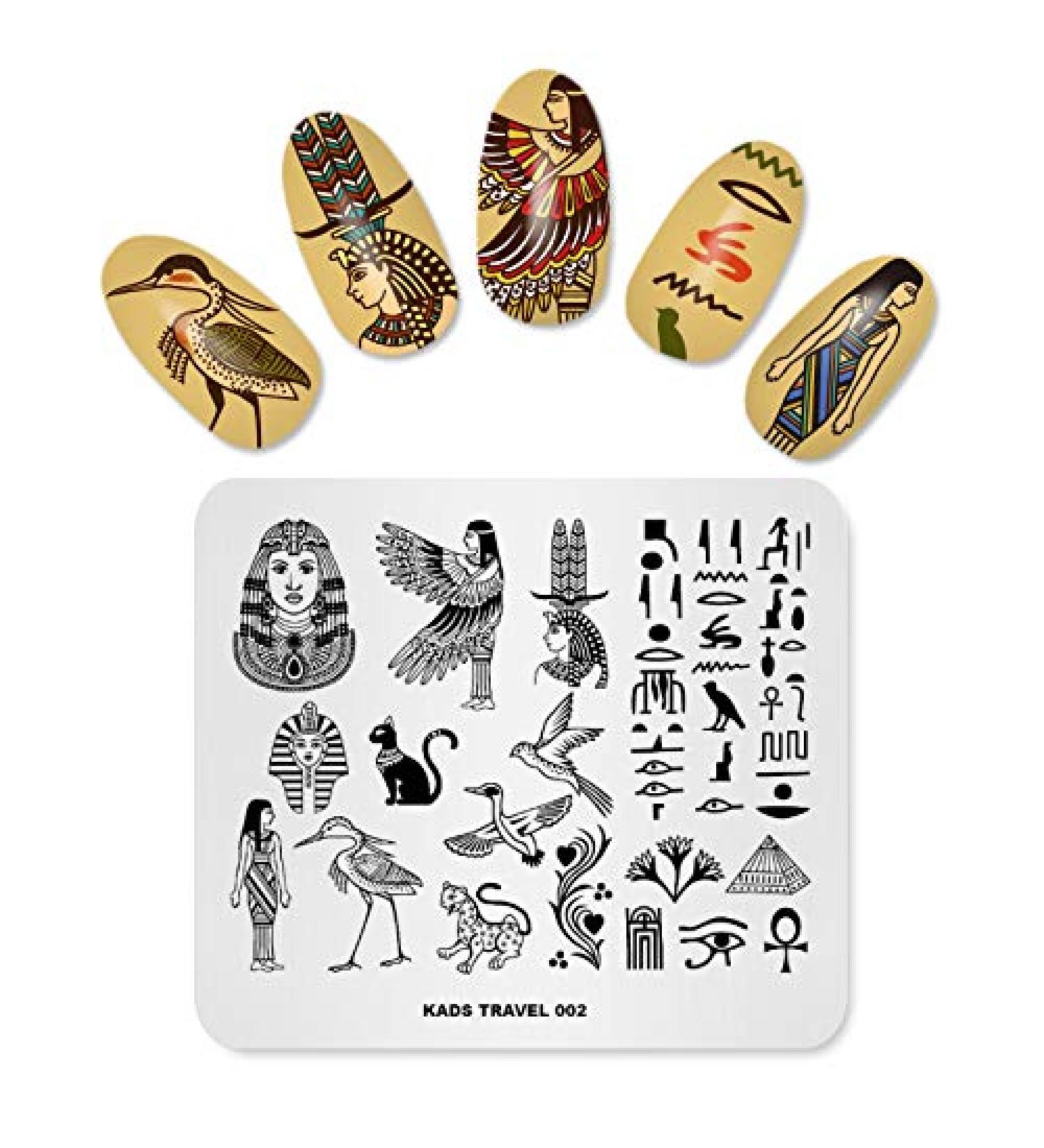 KADS Nail Stamping Plate Egypt Travel Templates for Manicure - TR002 - Buy Online on SooperMarket.com