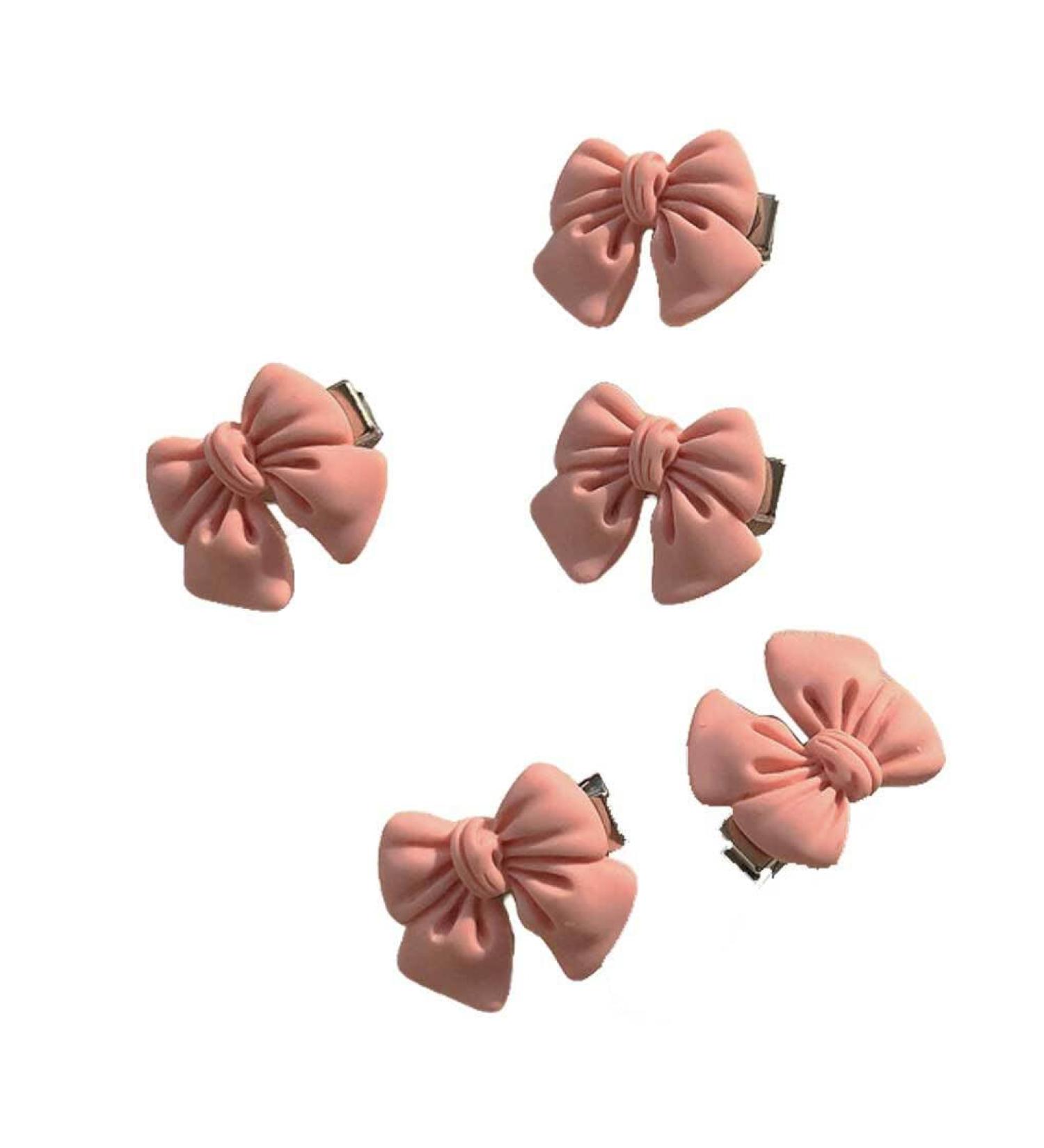 vreplrse 5 Pieces Pink Hair Clips Flower Women Girls Sweet Hairpins Styling Accessories Head Decoration Pin for DIY Crafts Bowknot - Buy Online on SooperMarket.com