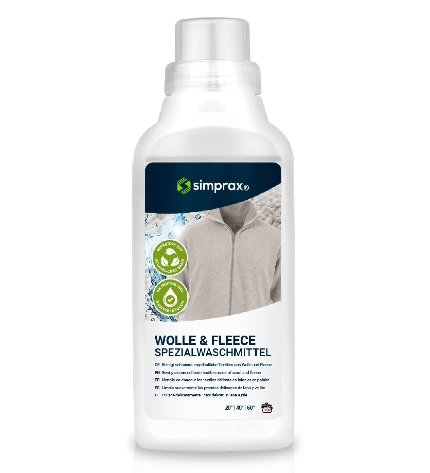 Simprax Fleece & Wool Detergent - Plant-Based Skin-Friendly 500ml | Softens Merino & Cashmere - Buy Online on SooperMarket.com
