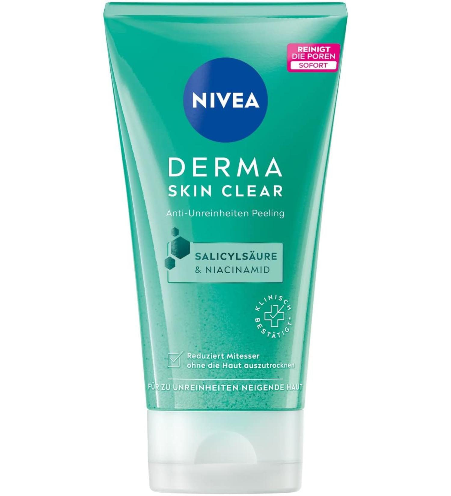 Nivea Derma Skin Clear Anti-Blemish Peeling 150ml | Salicylic Acid & Niacinamide Facial Treatment Acne & Pimples Solution for Face & Body - Buy Online on SooperMarket.com