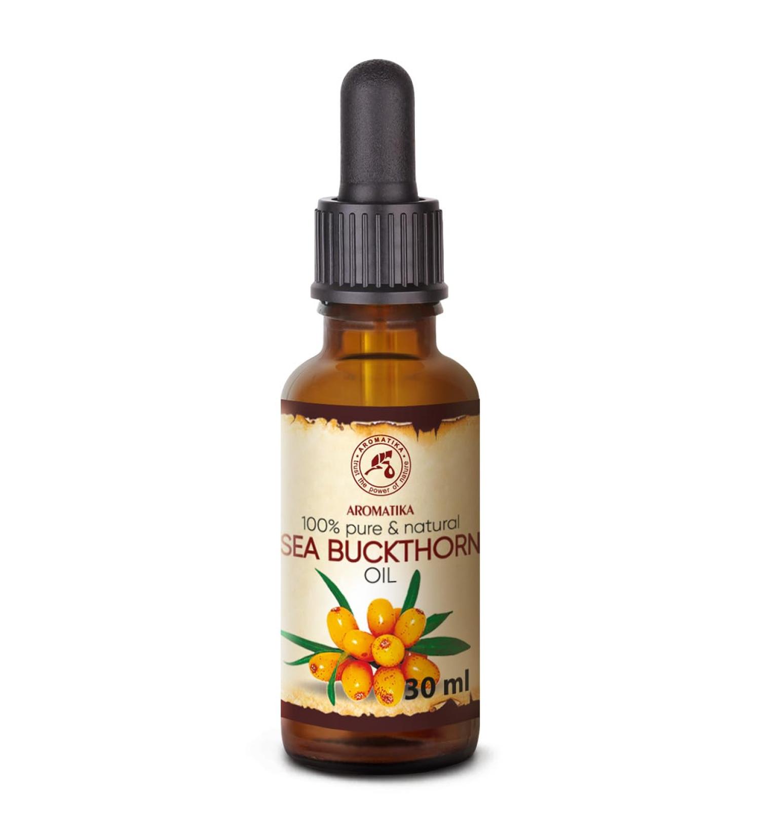 Pure Sea Buckthorn Oil 30ml - Cold-Pressed Sanddorn Oil for Skin & Body Care - Natural Carrier Oil - Hippophae Rhamnoides - Buy Online on SooperMarket.com