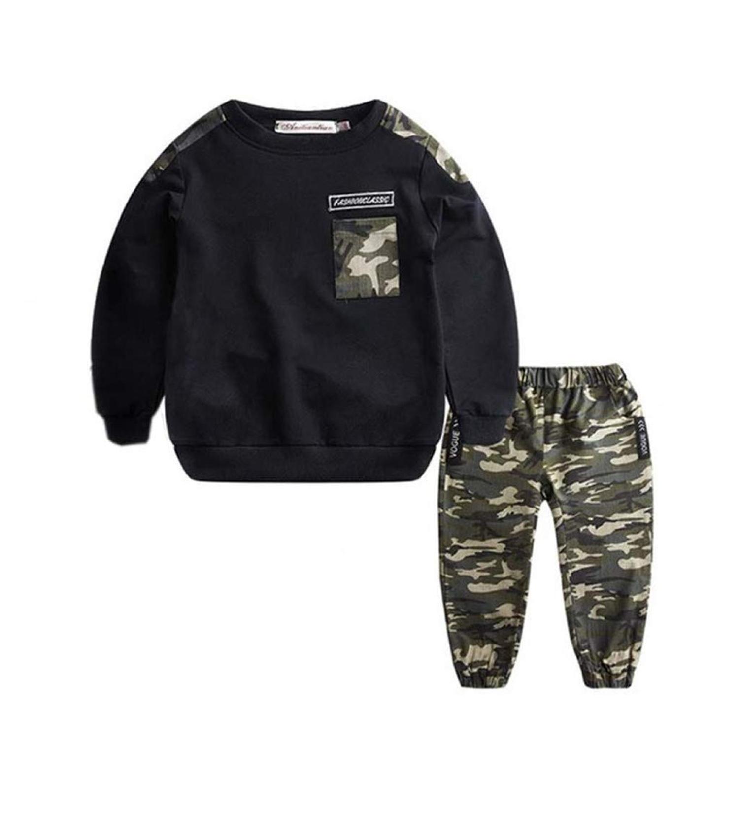 AMhomely Baby Boy Romper Sale: Letter Tracksuit Camouflage Set, 4-5 Years, Black - Buy Online on SooperMarket.com