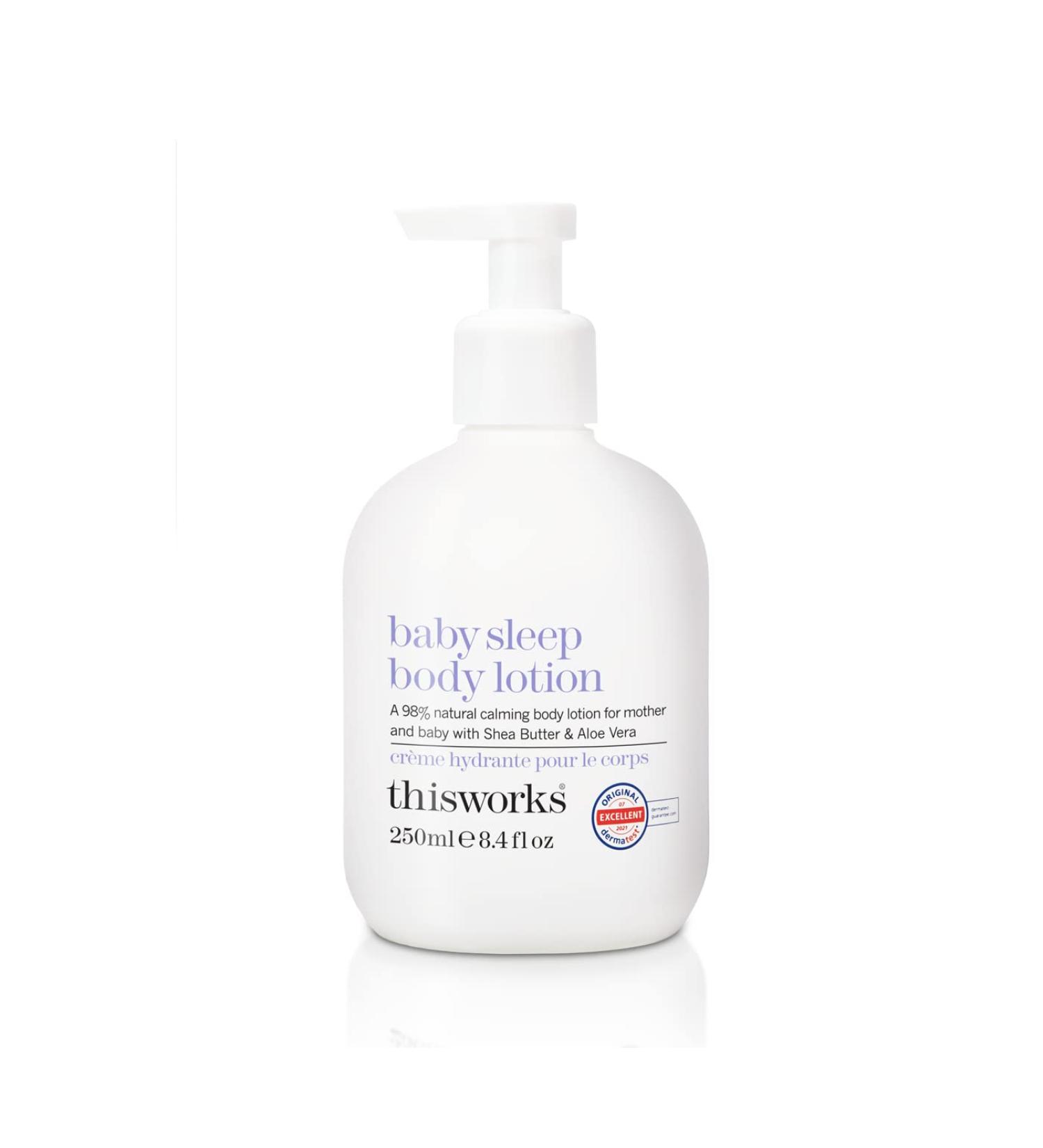 This Works Baby Sleep Body Lotion 250 ml - Body Lotion for Infants 6+ Months with Soothing Shea Butter and Aloe Vera - Body Moisturiser Infused with Calming Lavender Camomile and Lemon Balm - Buy Online on SooperMarket.com