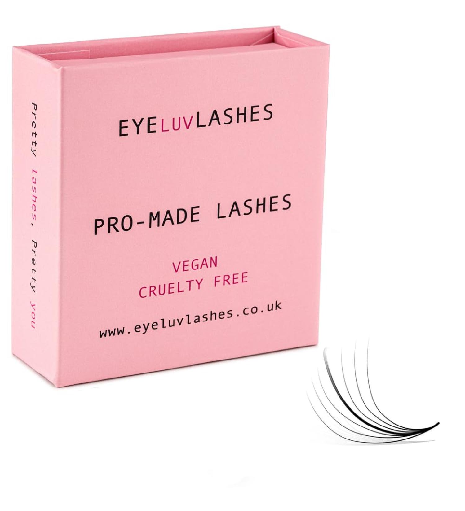 7D Wispy Pro Made Lashes D Curl 12mm Length 500 Loose Fans Promade 0.07 Eyeluvlashes (D Curl 12mm Length) - Buy Online on SooperMarket.com
