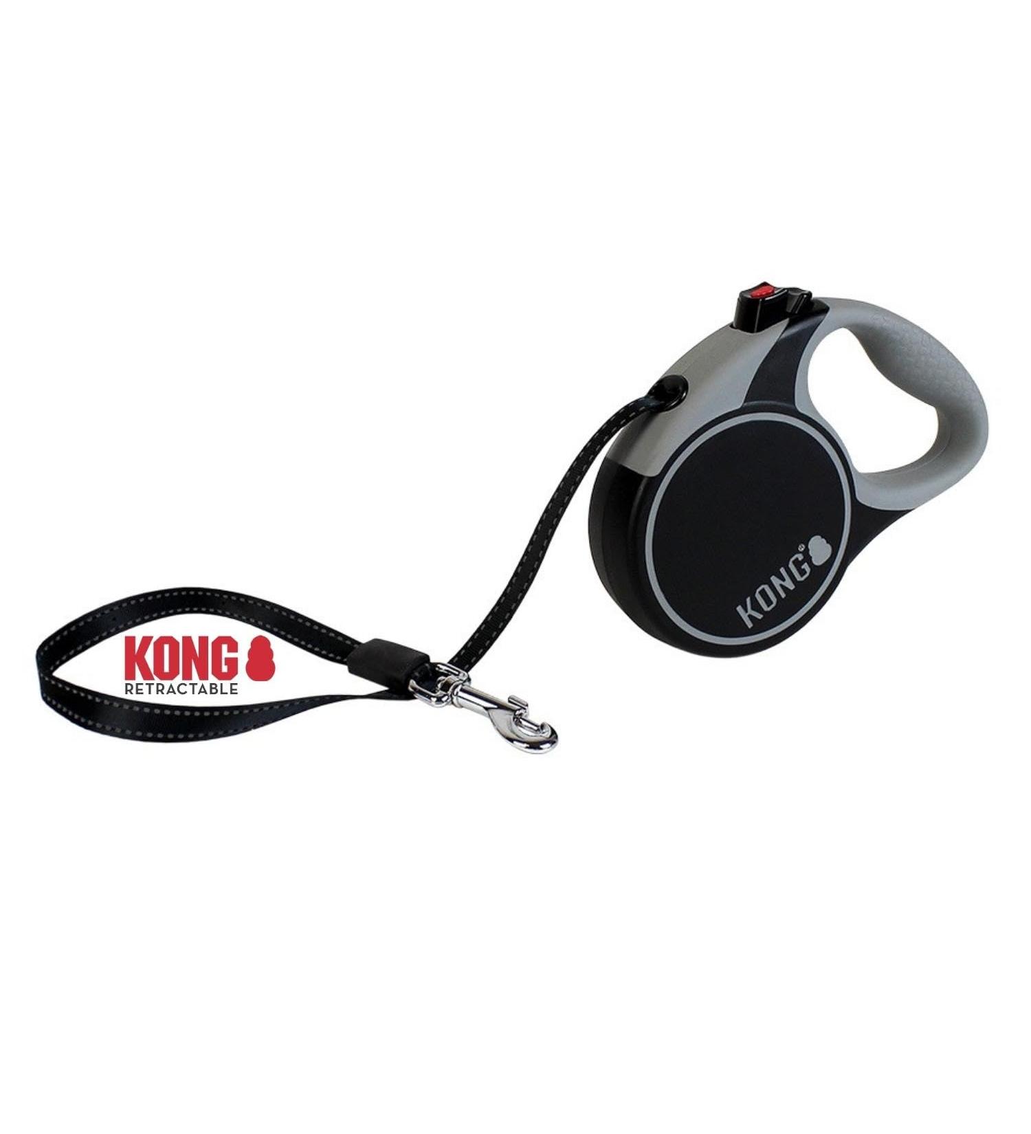 High-Quality 5m Cong Roll-Out Dog Leash for Small Dogs up to 20kg | Break & Lock System | Comfortable Soft Handle & Reflective Belt - Black - Buy Online on SooperMarket.com
